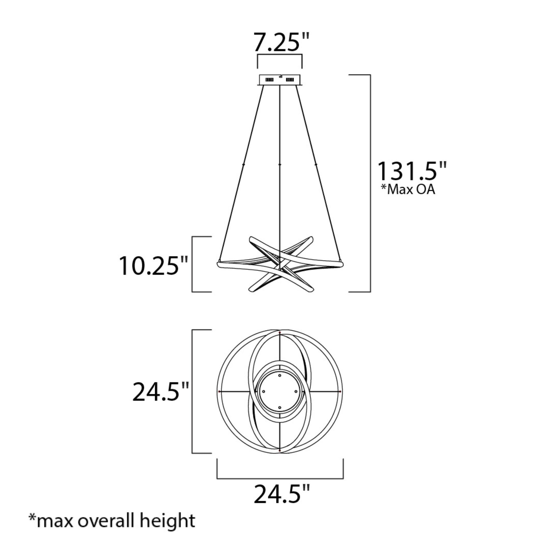 ET2 Lighting - Twisted 25" LED Pendant, Matte White Finish | Bees Lighting