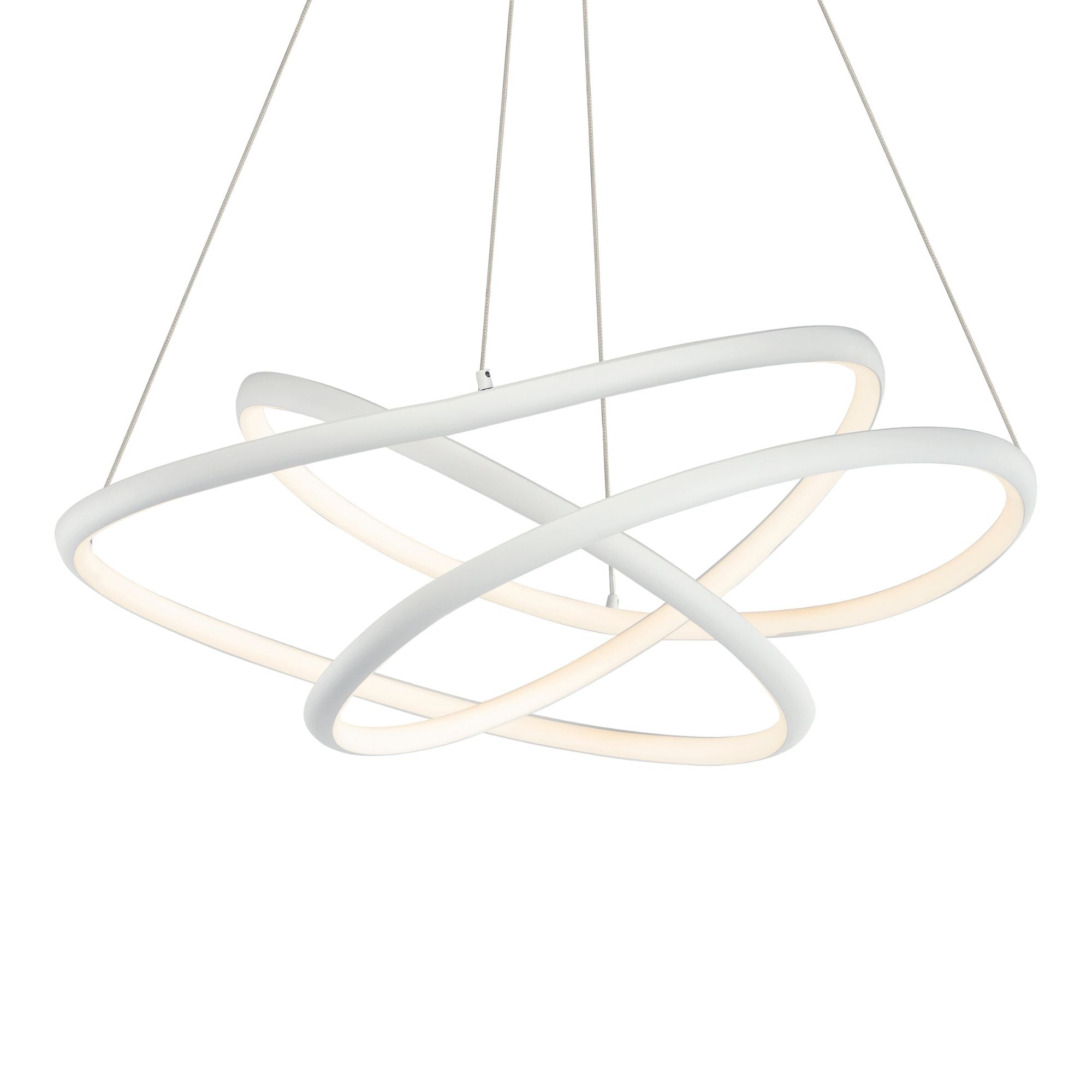ET2 Lighting - Twisted 32" LED Pendant, Matte White Finish | Bees Lighting