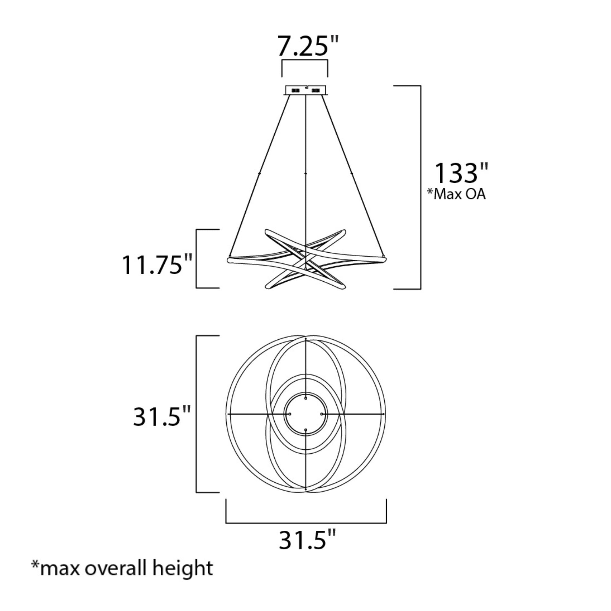 ET2 Lighting - Twisted 32" LED Pendant, Matte White Finish | Bees Lighting