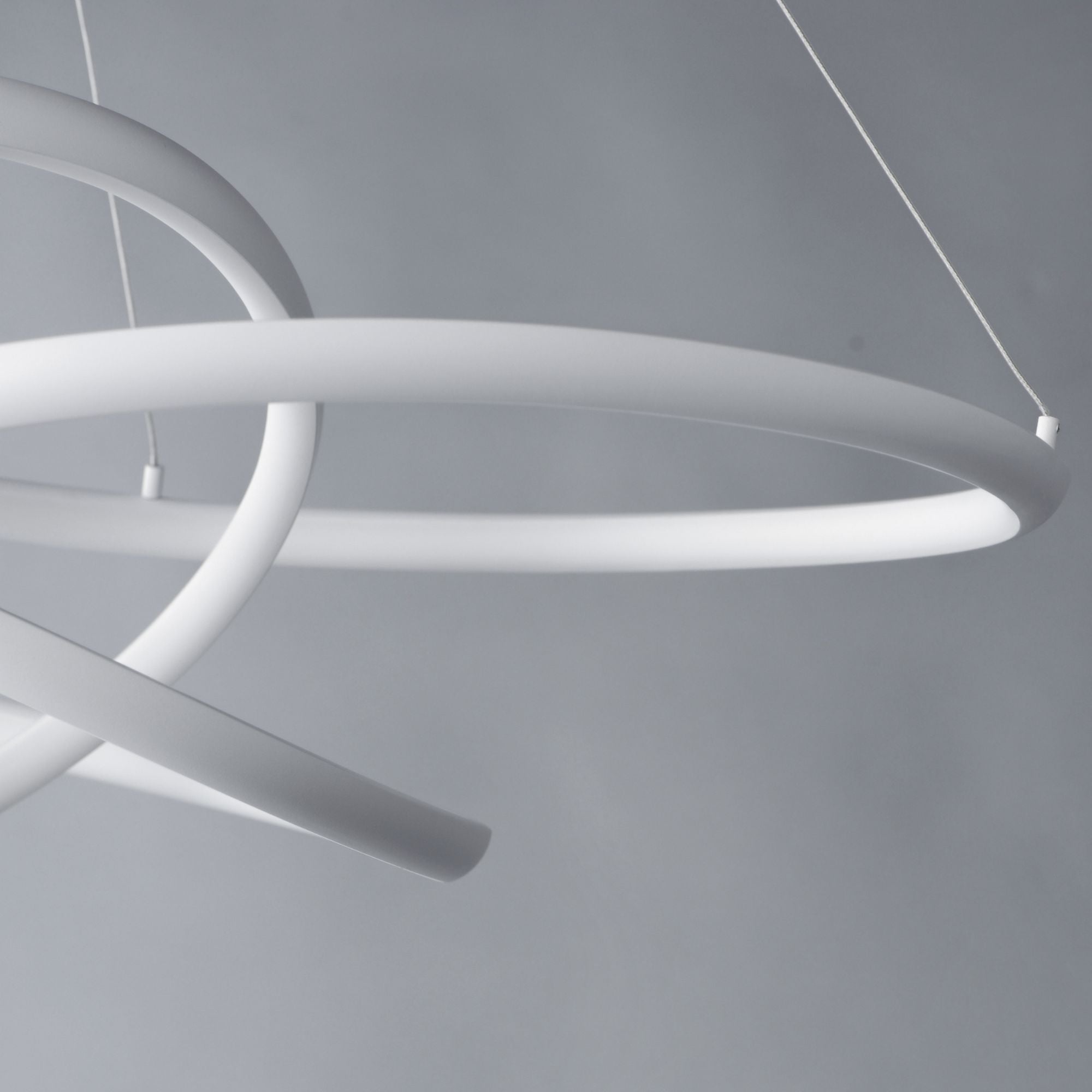 ET2 Lighting - Twisted 37" LED Pendant, Matte White Finish | Bees Lighting