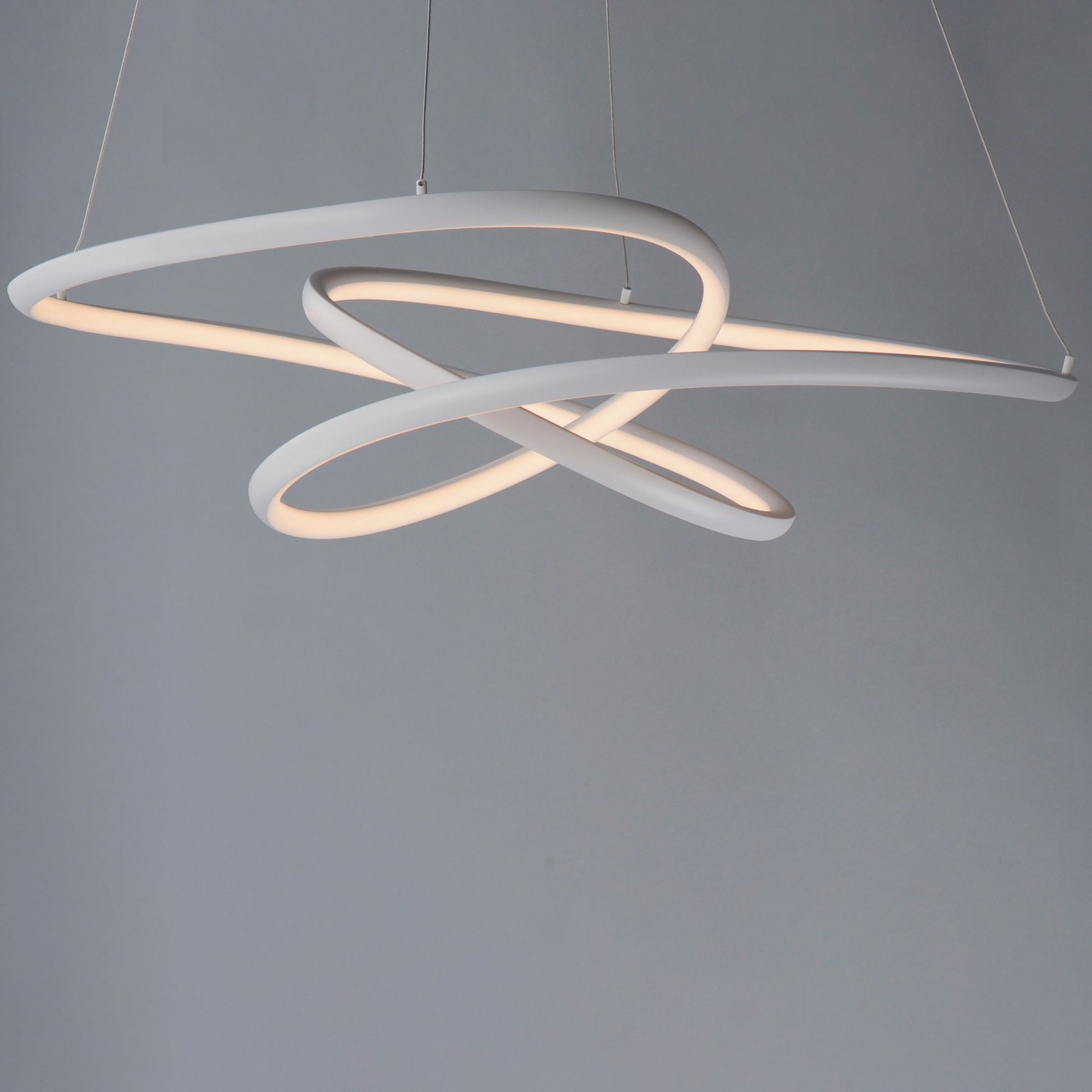 ET2 Lighting - Twisted 37" LED Pendant, Matte White Finish | Bees Lighting