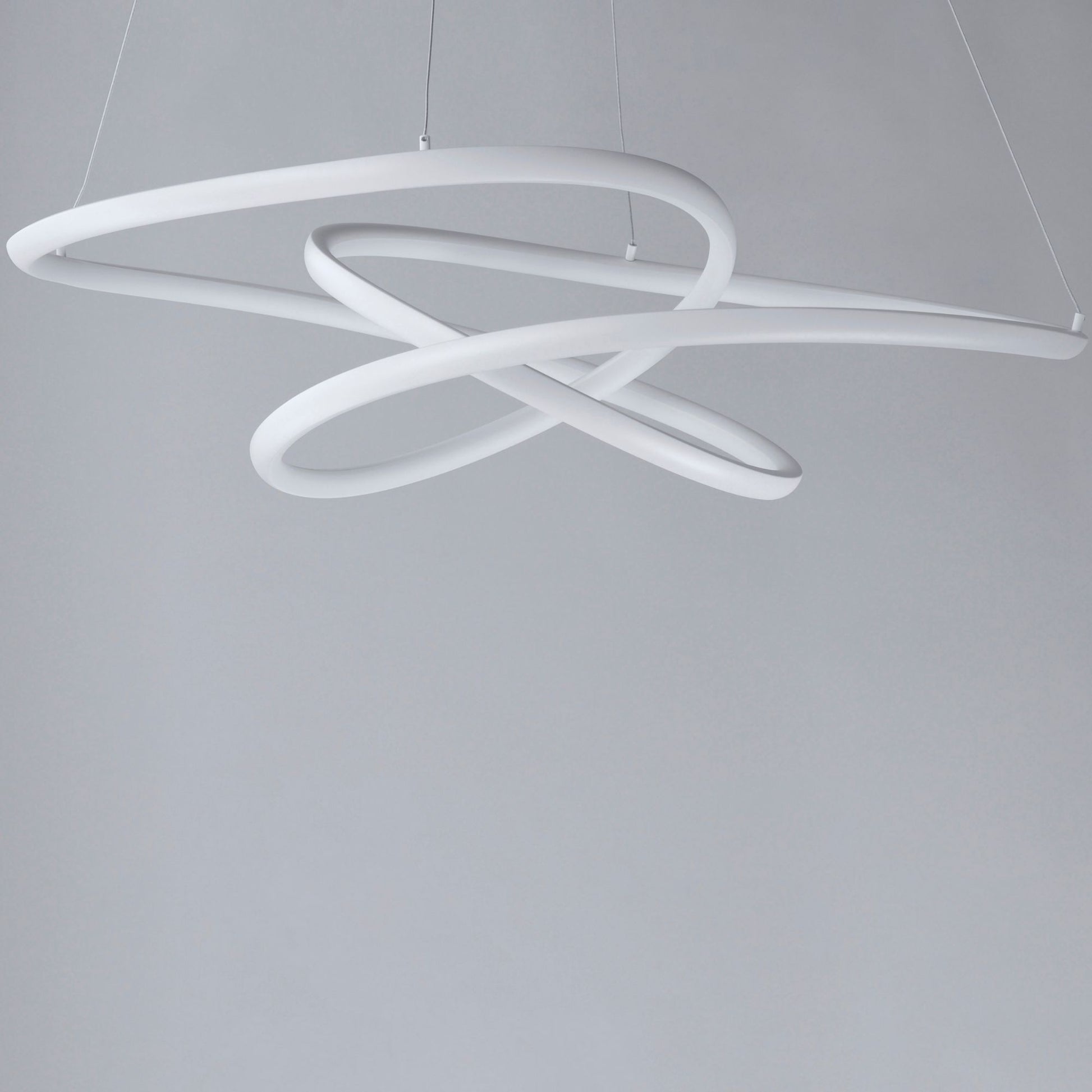 ET2 Lighting - Twisted 37" LED Pendant, Matte White Finish | Bees Lighting