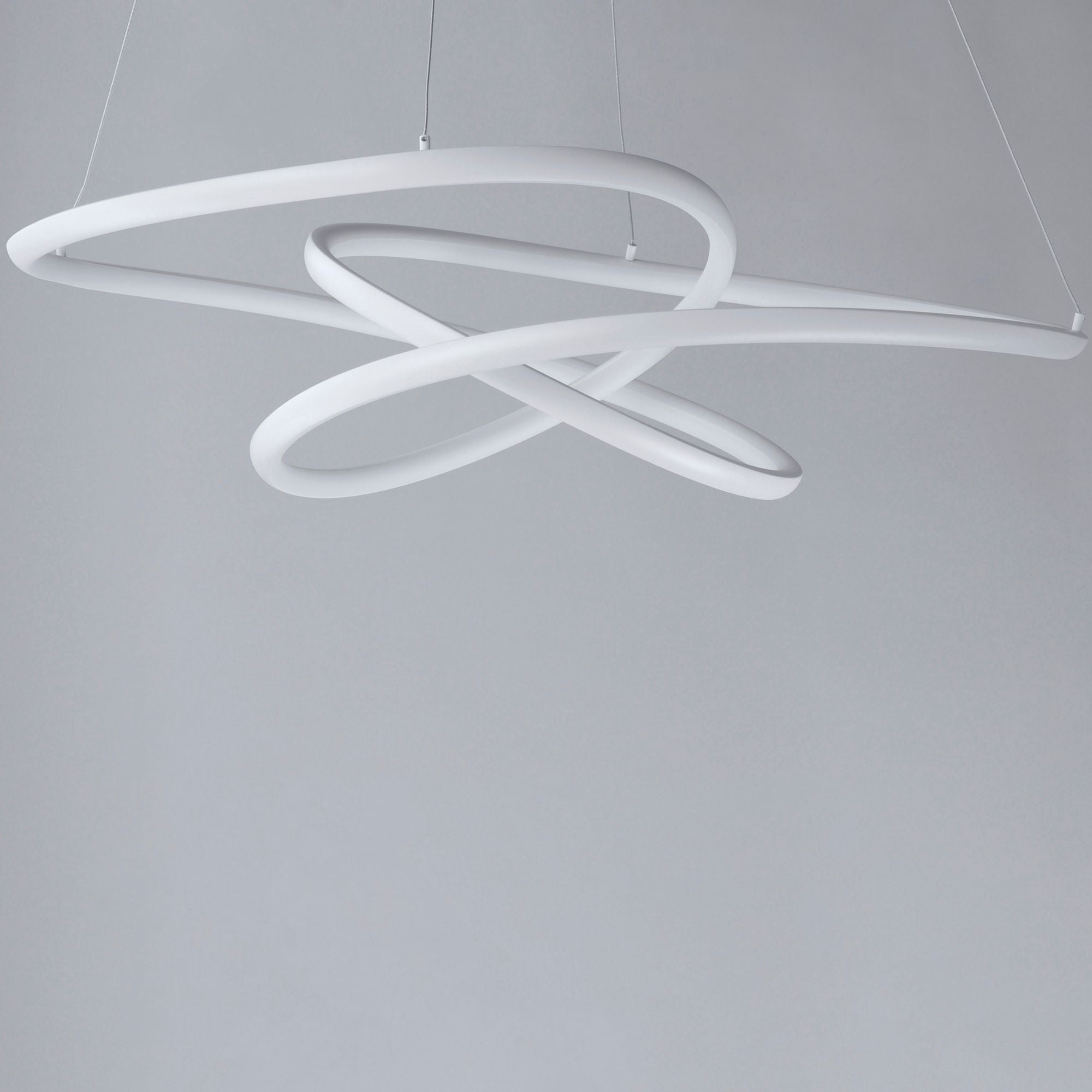 ET2 Lighting - Twisted 37" LED Pendant, Matte White Finish | Bees Lighting