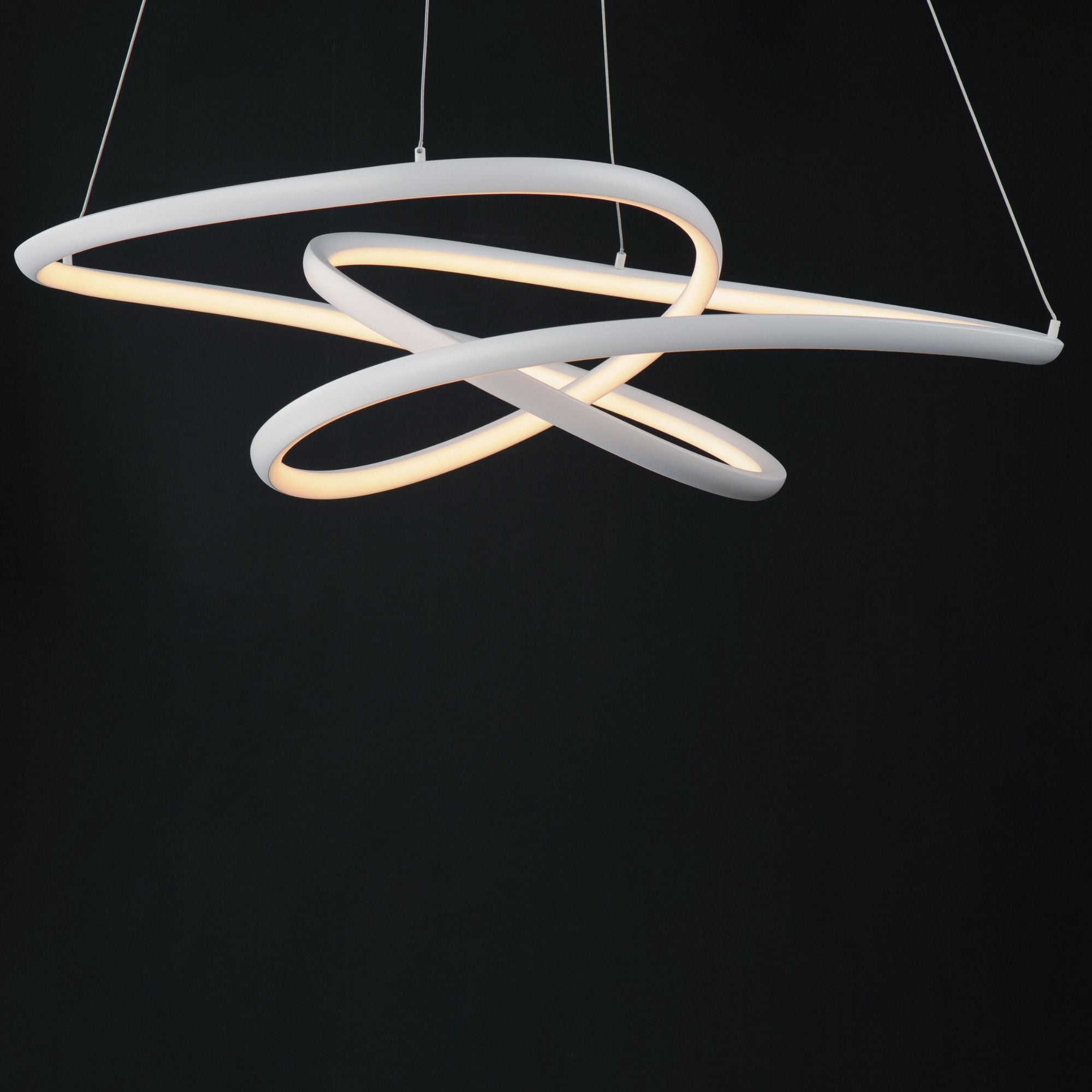 ET2 Lighting - Twisted 37" LED Pendant, Matte White Finish | Bees Lighting