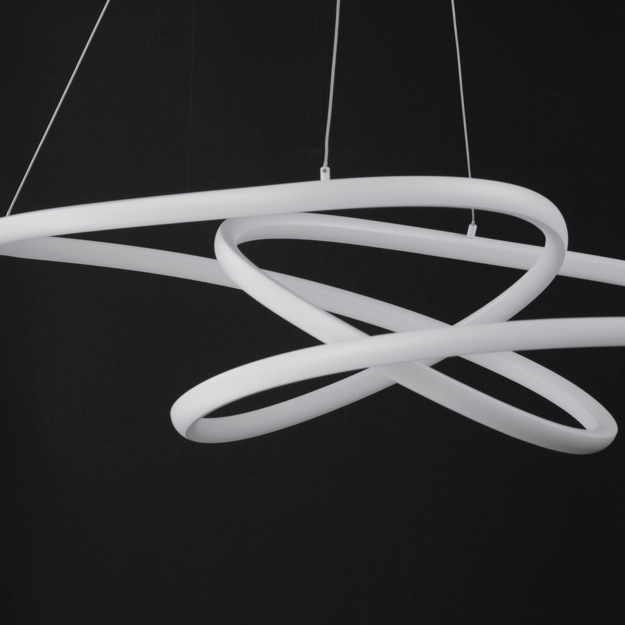 ET2 Lighting - Twisted 37" LED Pendant, Matte White Finish | Bees Lighting