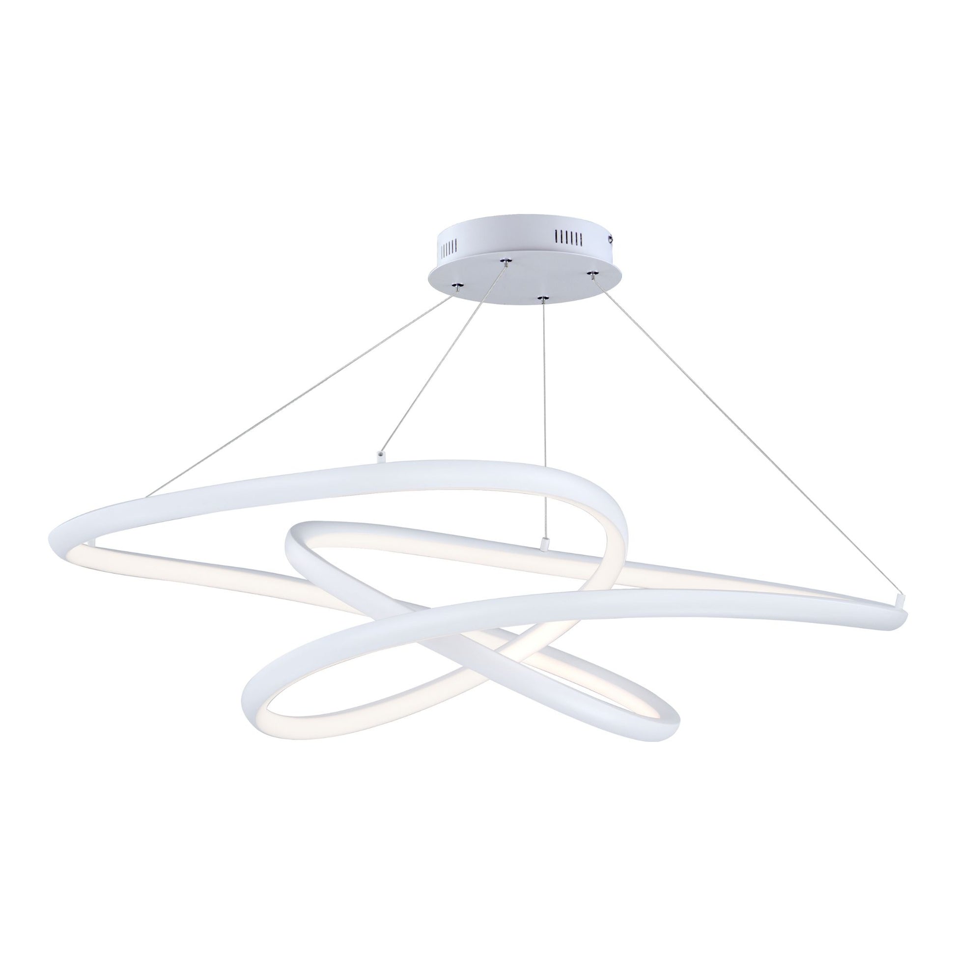 ET2 Lighting - Twisted 37" LED Pendant, Matte White Finish | Bees Lighting