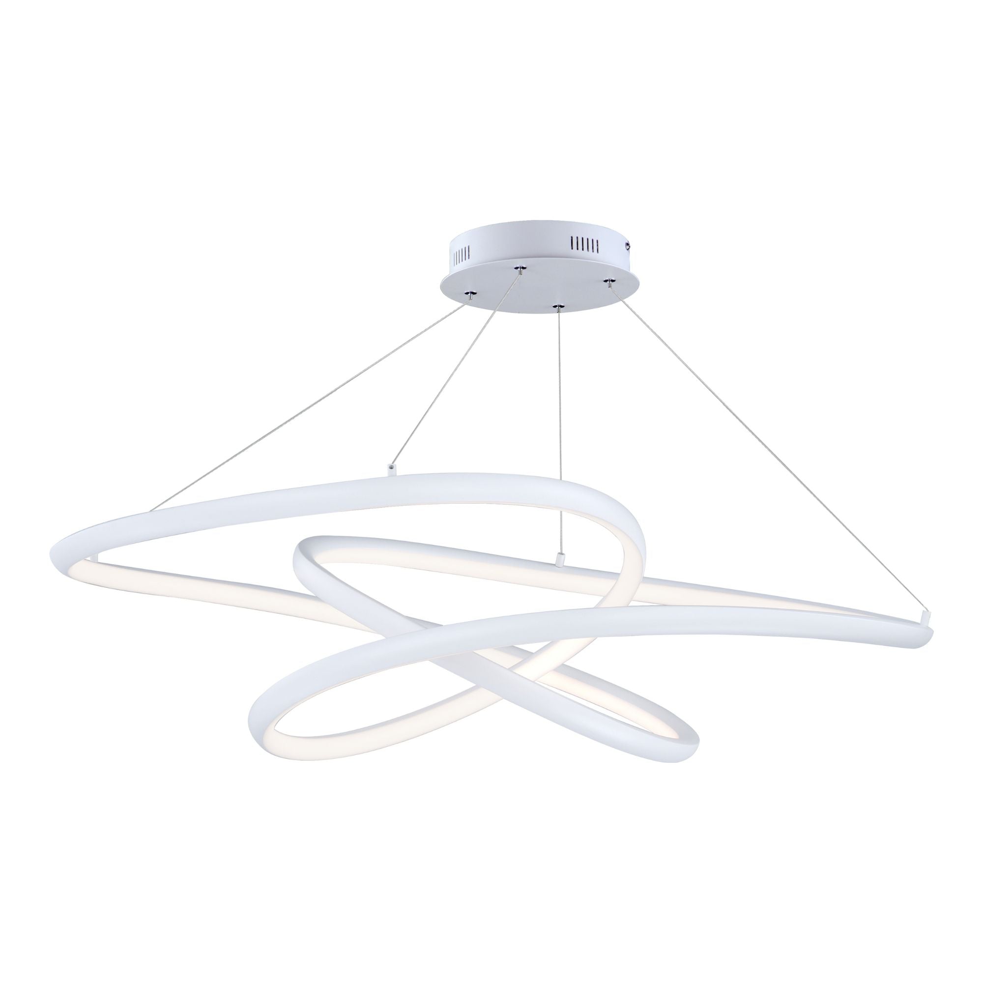 ET2 Lighting - Twisted 37" LED Pendant, Matte White Finish | Bees Lighting