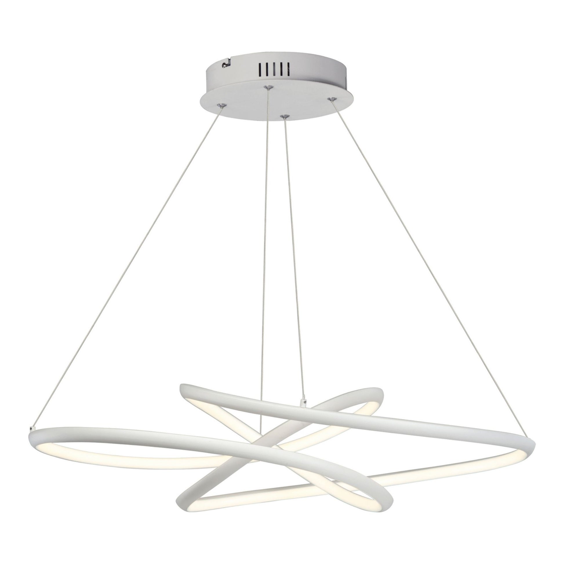 ET2 Lighting - Twisted 37" LED Pendant, Matte White Finish | Bees Lighting