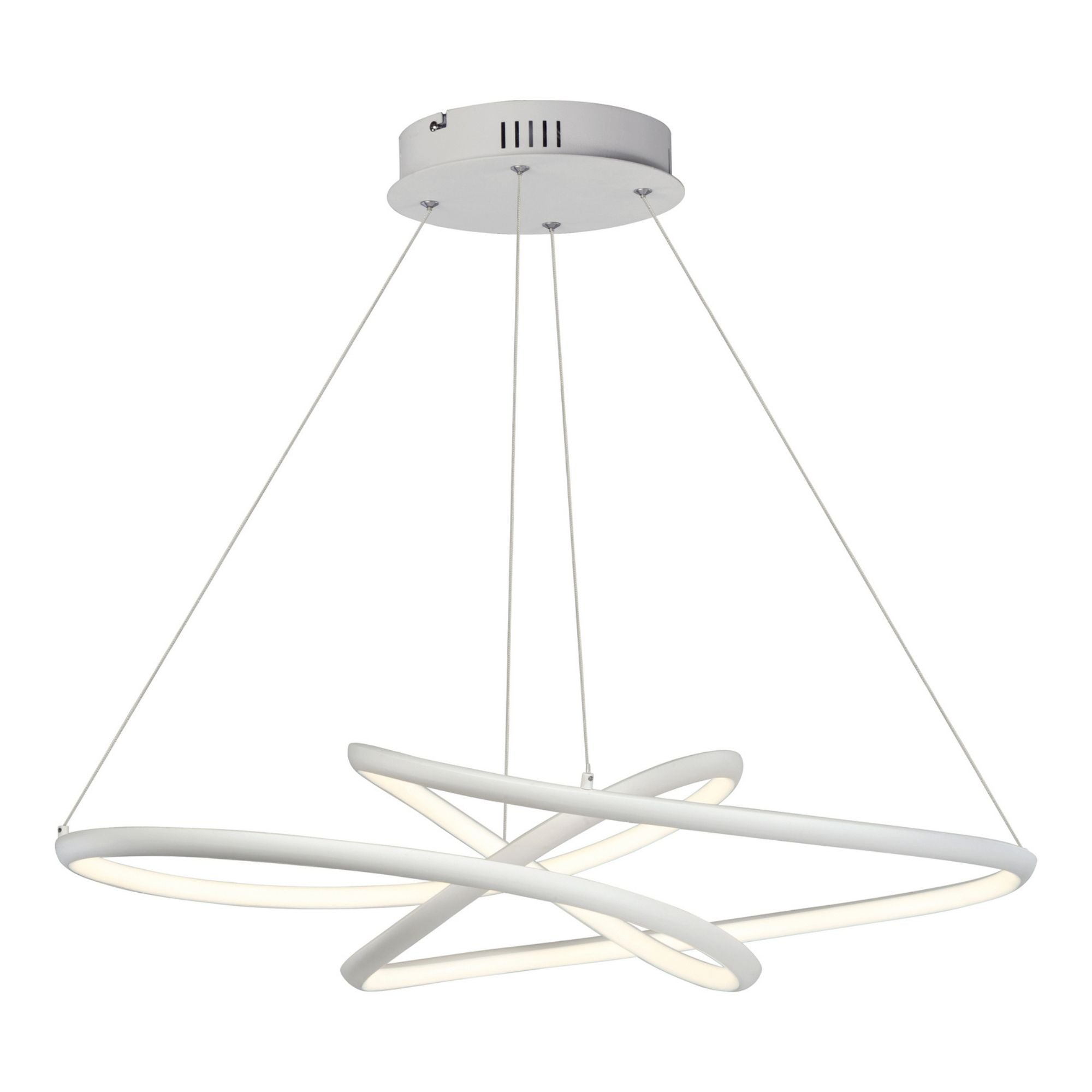 ET2 Lighting - Twisted 37" LED Pendant, Matte White Finish | Bees Lighting