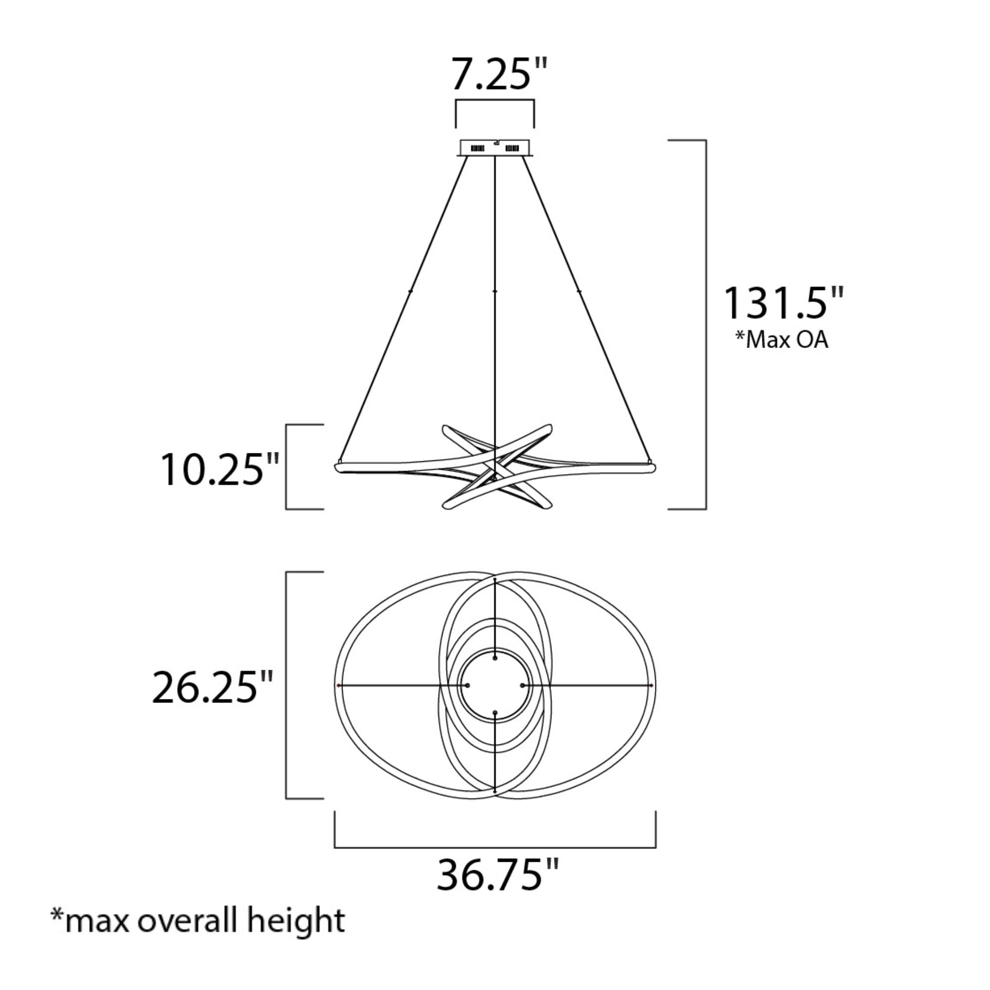ET2 Lighting - Twisted 37" LED Pendant, Matte White Finish | Bees Lighting