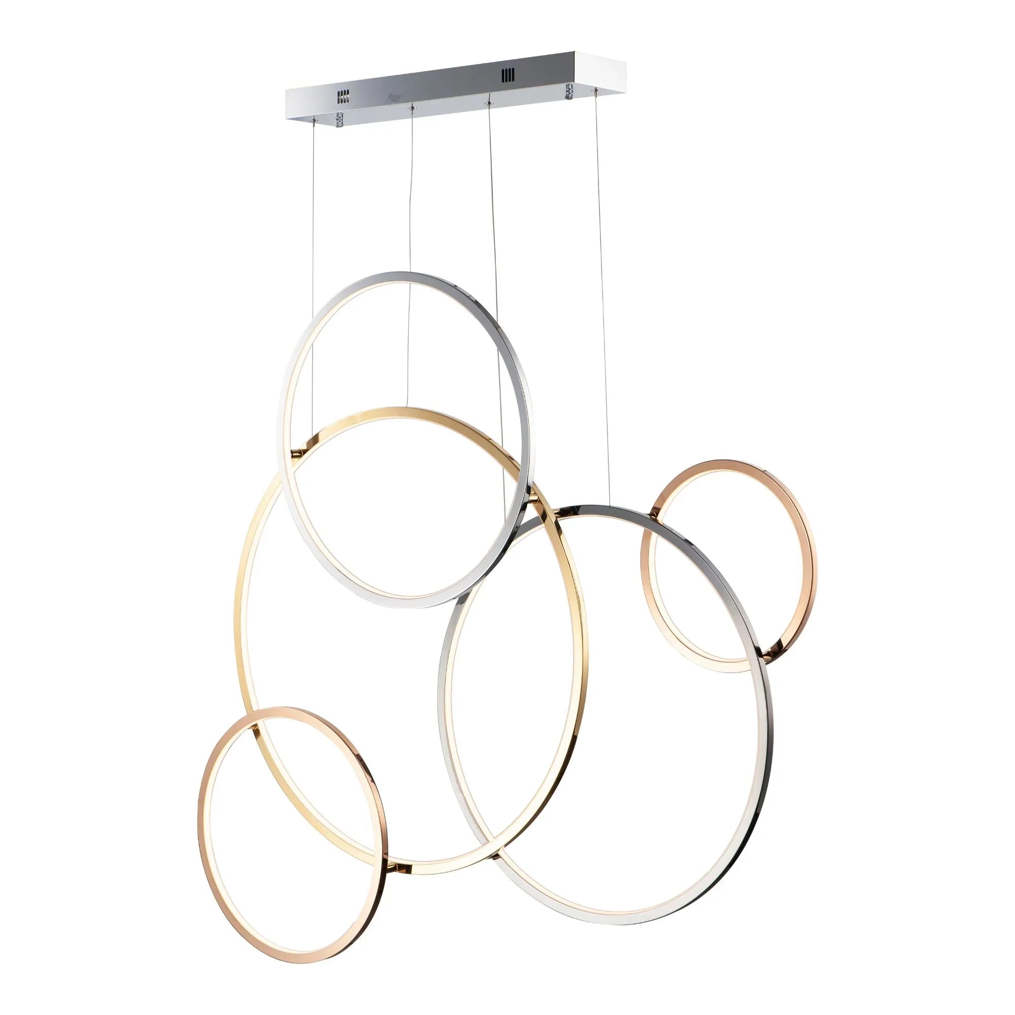 ET2 Lighting - Union 47" 5-Light Linear LED Pendant, Multi-Plated Finish | Bees Lighting