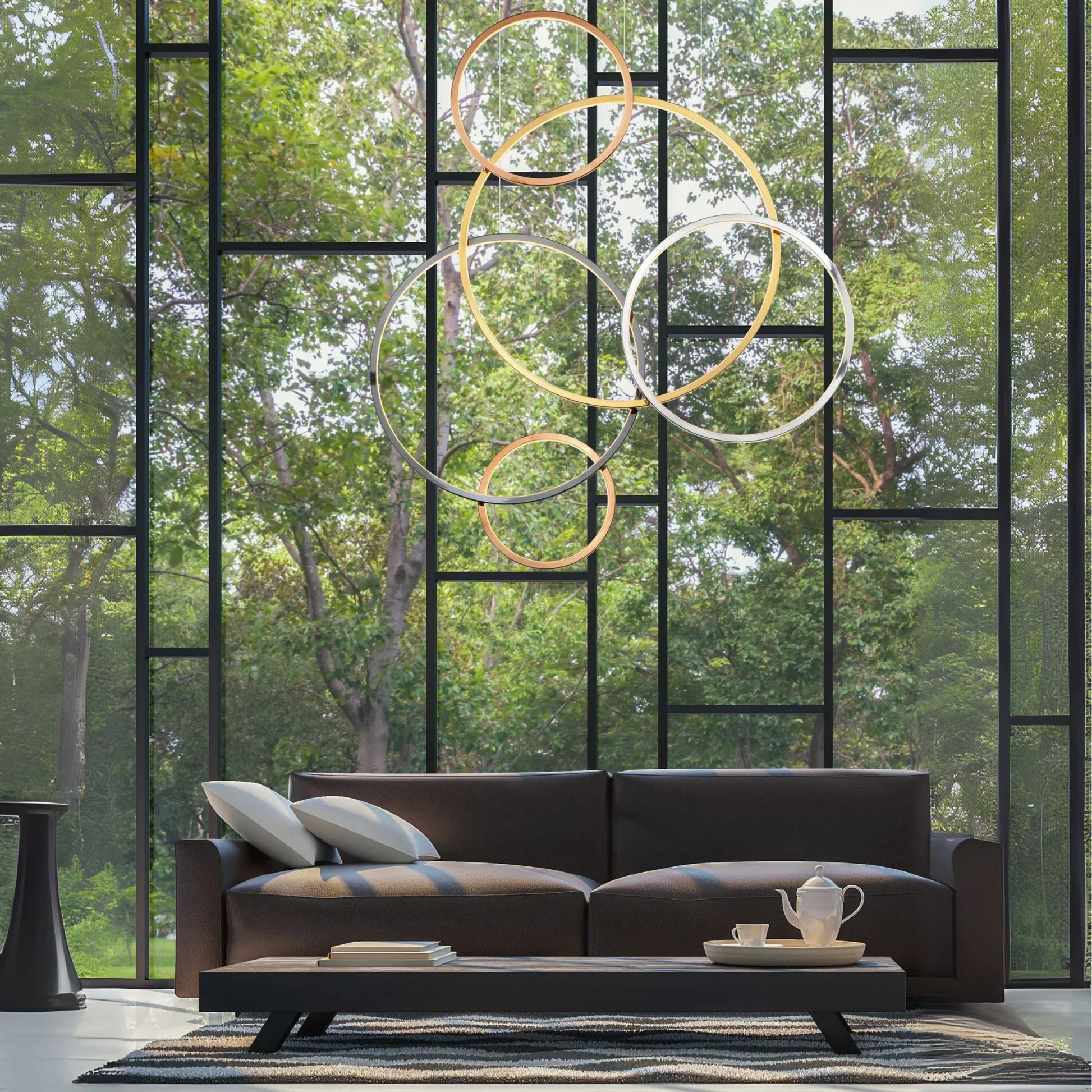 ET2 Lighting - Union 47" 5-Light Linear LED Pendant, Multi-Plated Finish | Bees Lighting