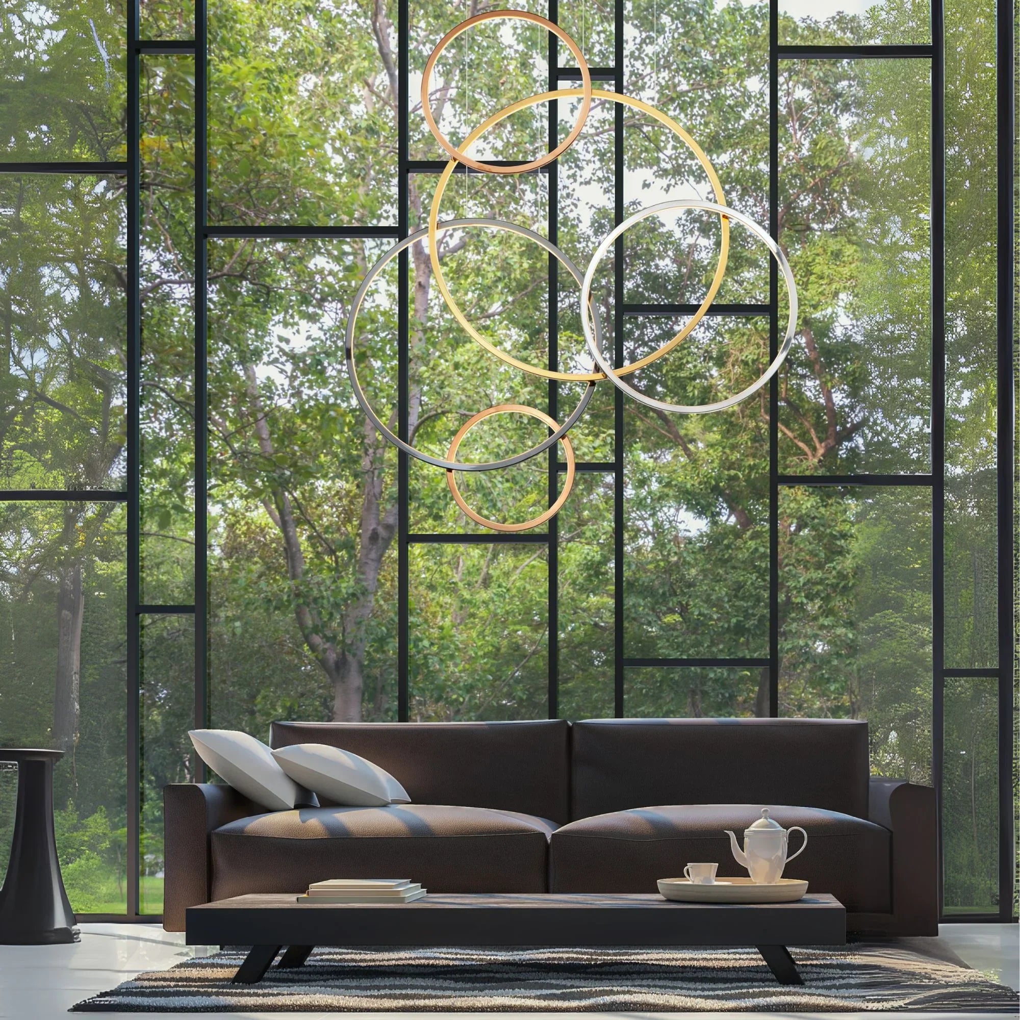 ET2 Lighting - Union 47" 5-Light Linear LED Pendant, Multi-Plated Finish | Bees Lighting