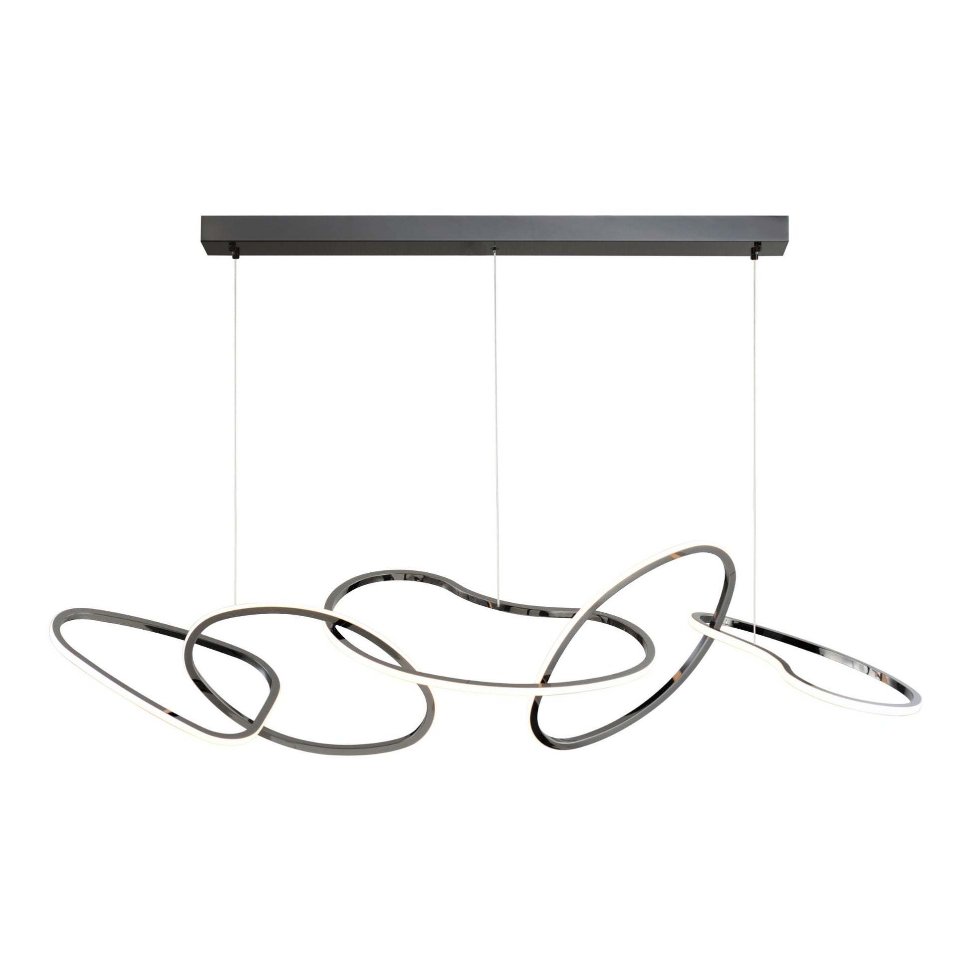 ET2 Lighting - Unity 55" Linear LED Pendant, Black Chrome Finish | Bees Lighting