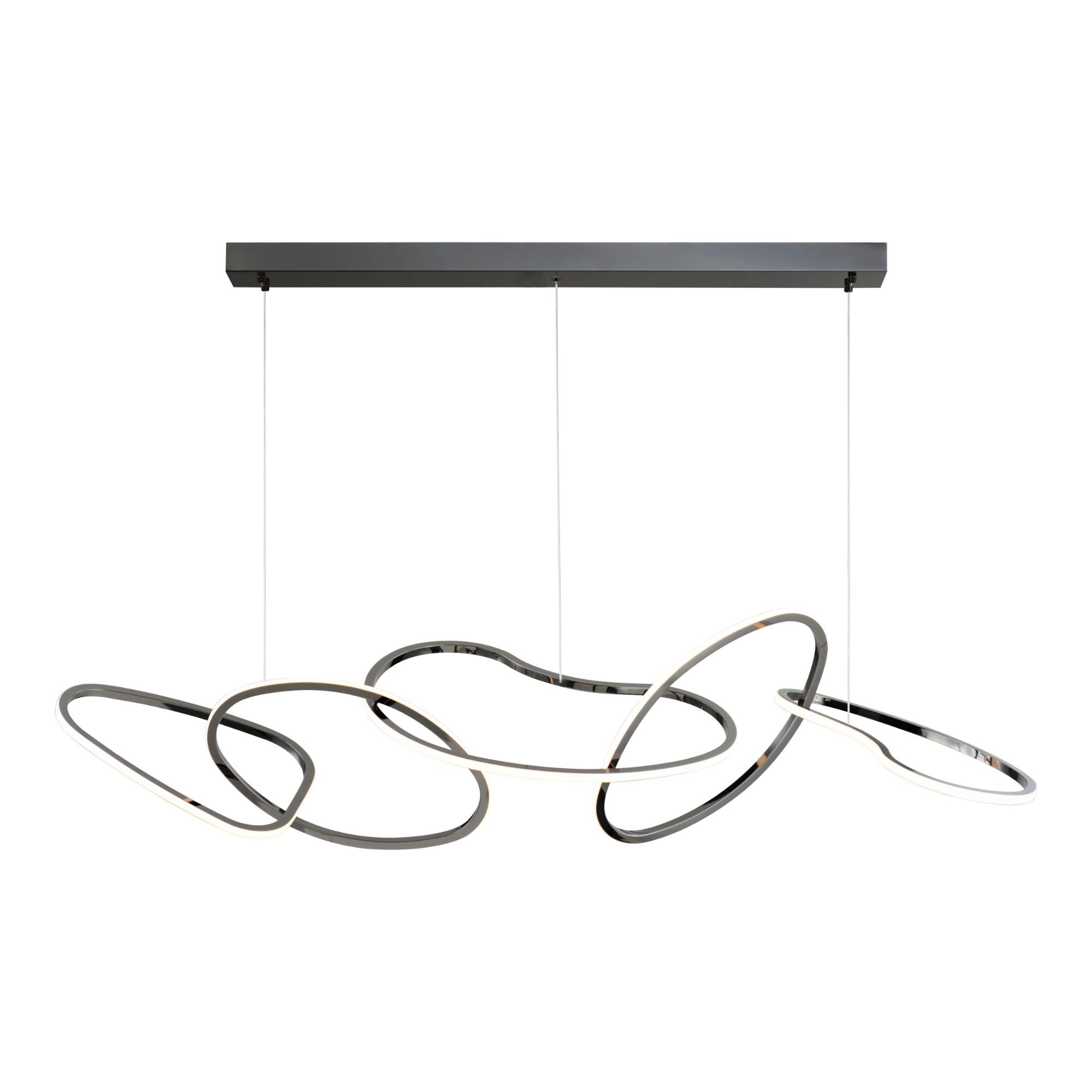 ET2 Lighting - Unity 55" Linear LED Pendant, Black Chrome Finish | Bees Lighting