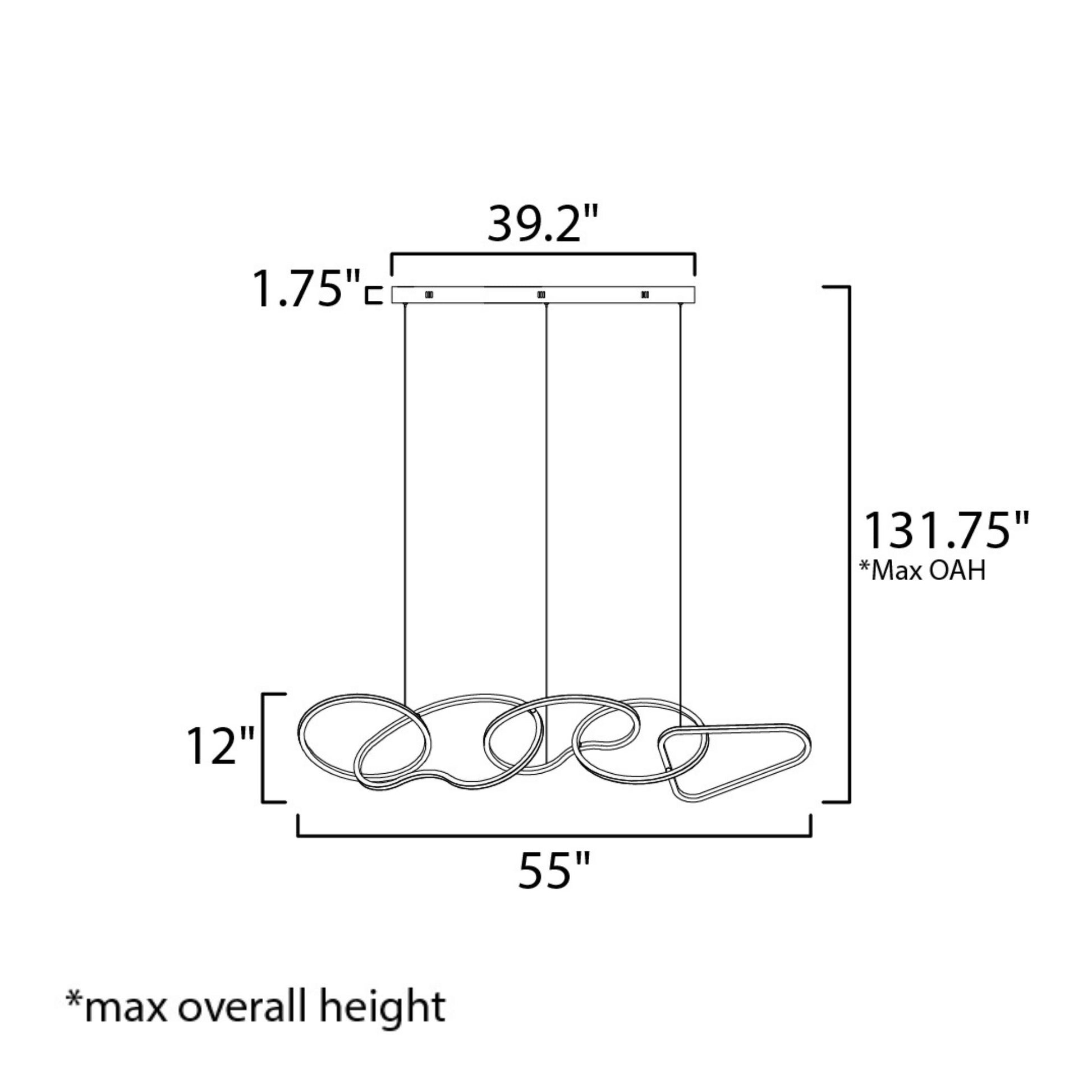ET2 Lighting - Unity 55" Linear LED Pendant, Black Chrome Finish | Bees Lighting