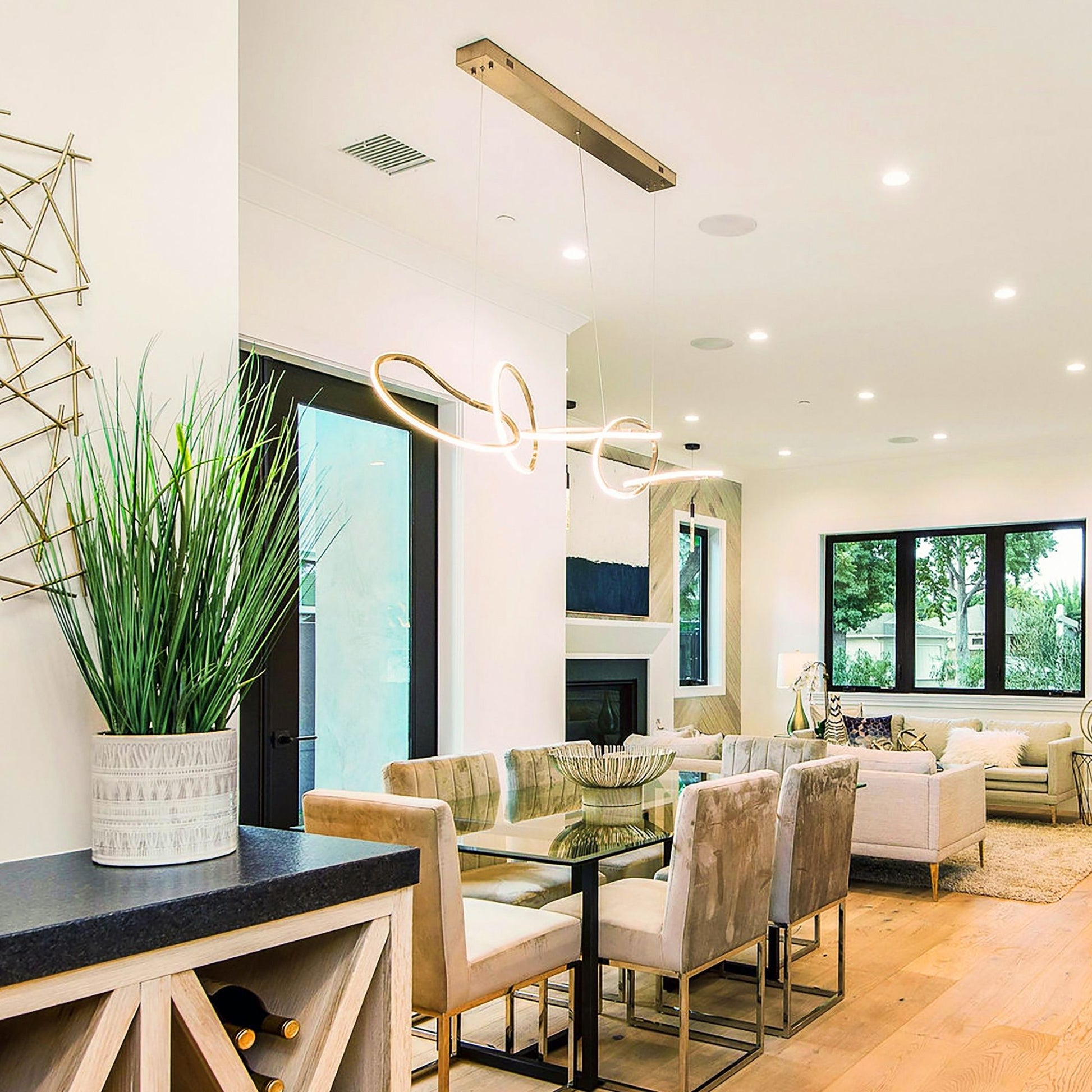 ET2 Lighting - Unity 55" Linear LED Pendant, Brushed Champagne Finish | Bees Lighting