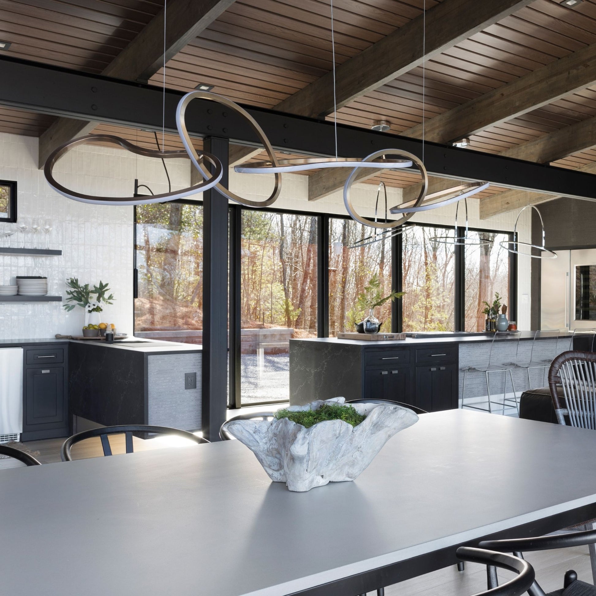 ET2 Lighting - Unity 55" Linear LED Pendant, Brushed Champagne Finish | Bees Lighting