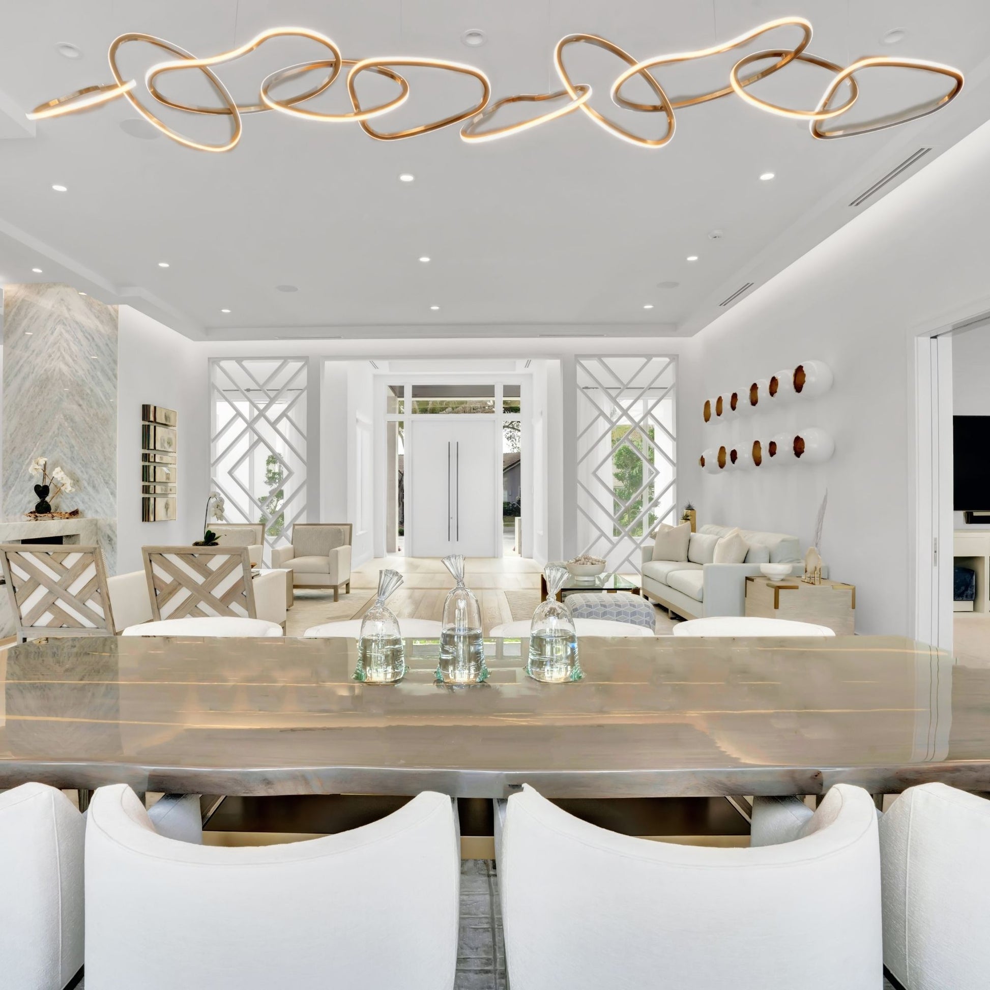 ET2 Lighting - Unity 55" Linear LED Pendant, Brushed Champagne Finish | Bees Lighting