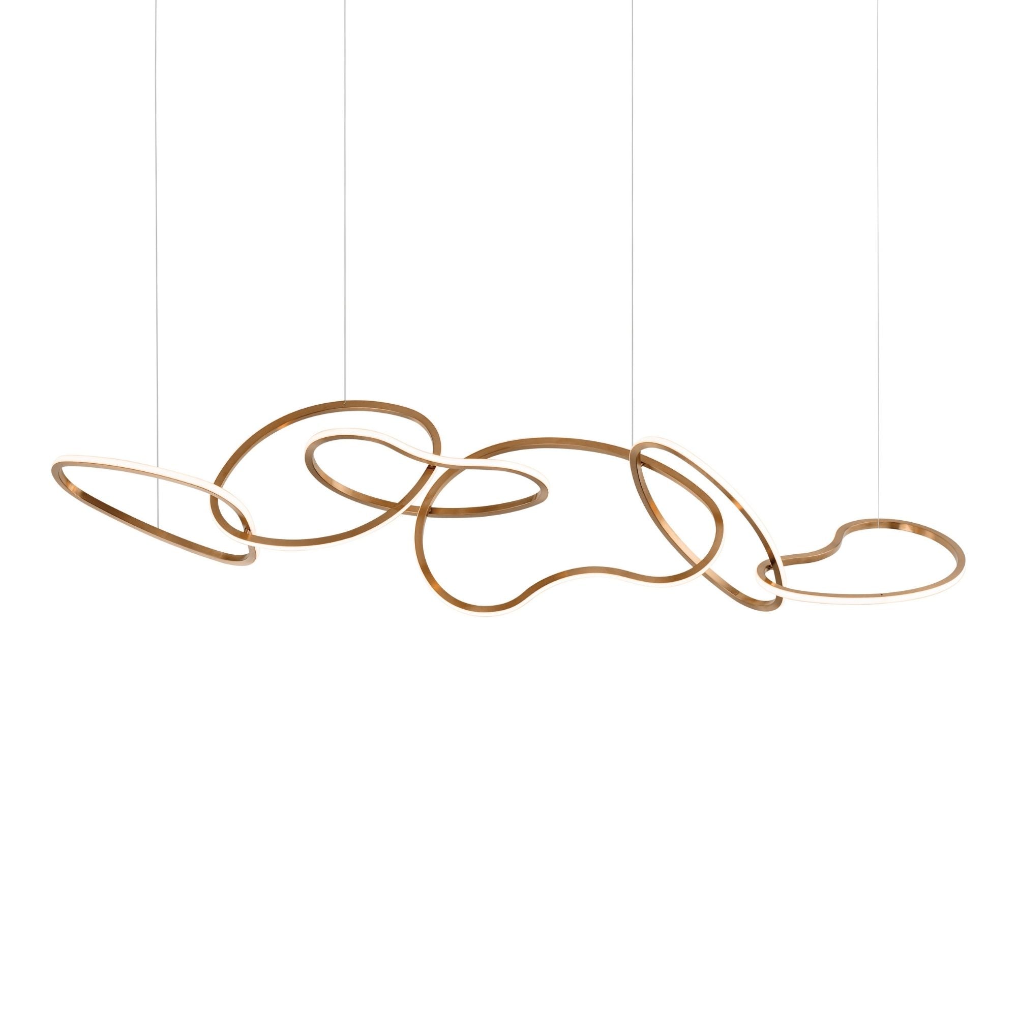 Unity 69" Linear LED Pendant, Brushed Champagne Finish