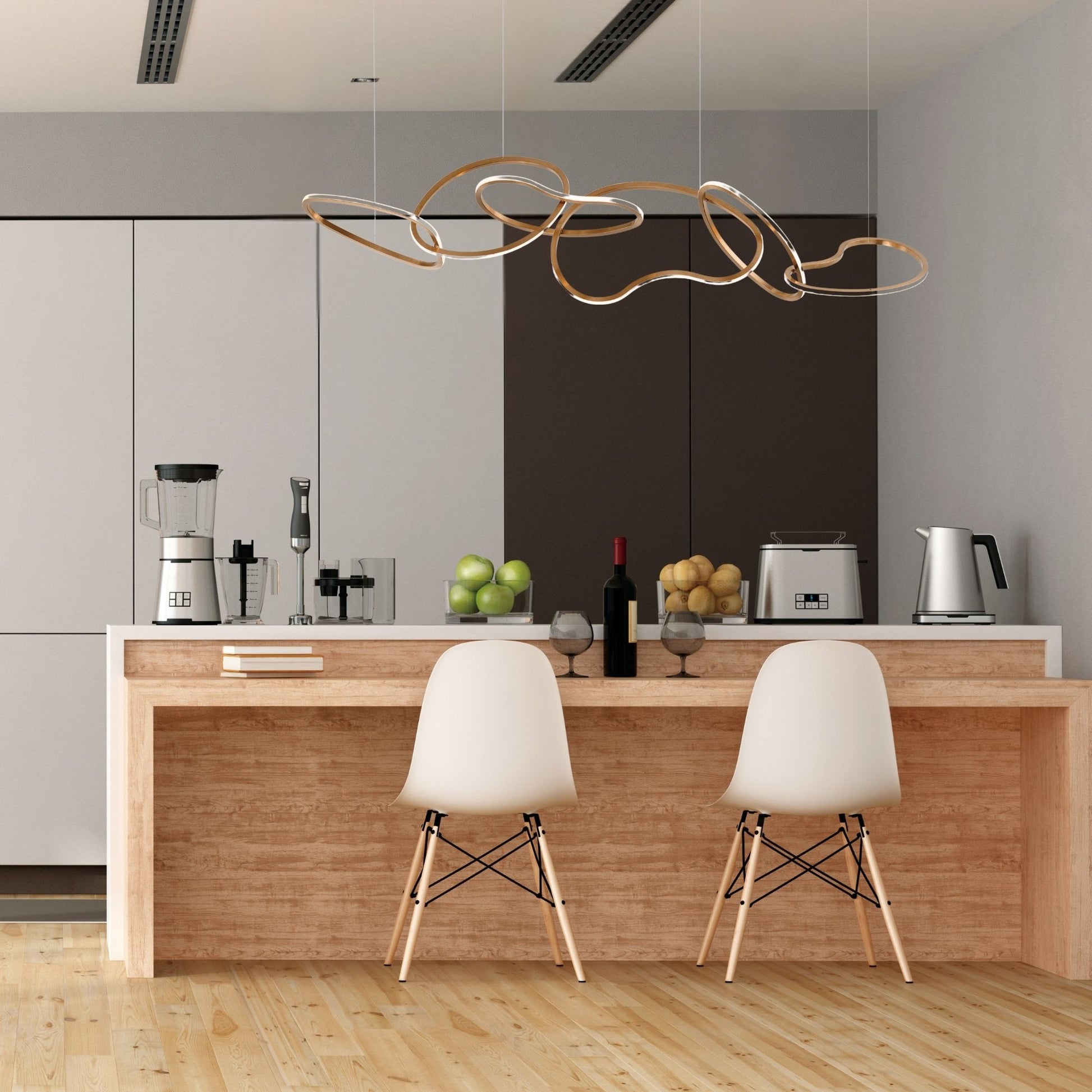 ET2 Lighting - Unity 69" Linear LED Pendant, Brushed Champagne Finish | Bees Lighting