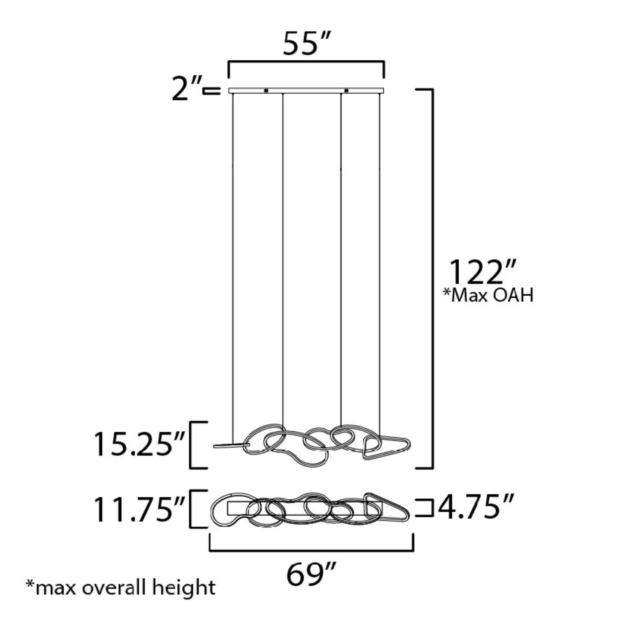 ET2 Lighting - Unity 69" Linear LED Pendant, Brushed Champagne Finish | Bees Lighting