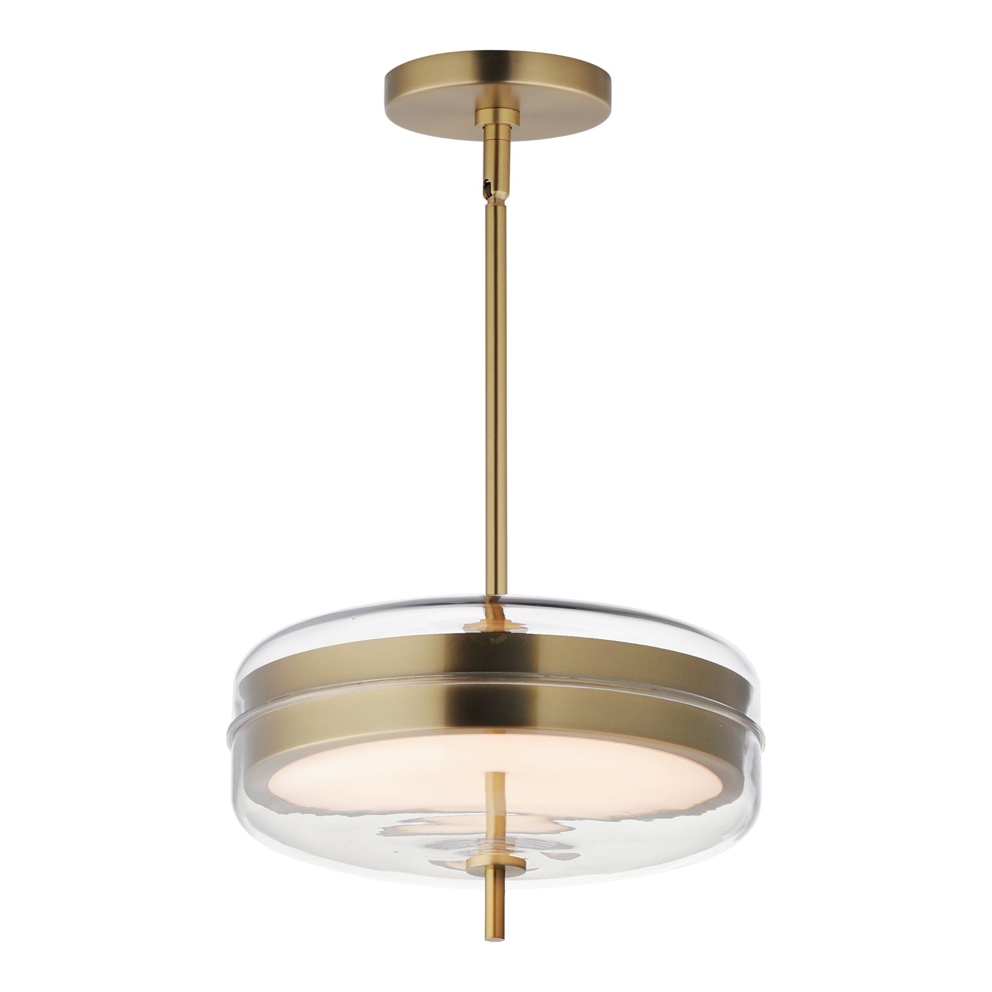 Voto 12" 2-Light LED Pendant, Natural Aged Brass Finish