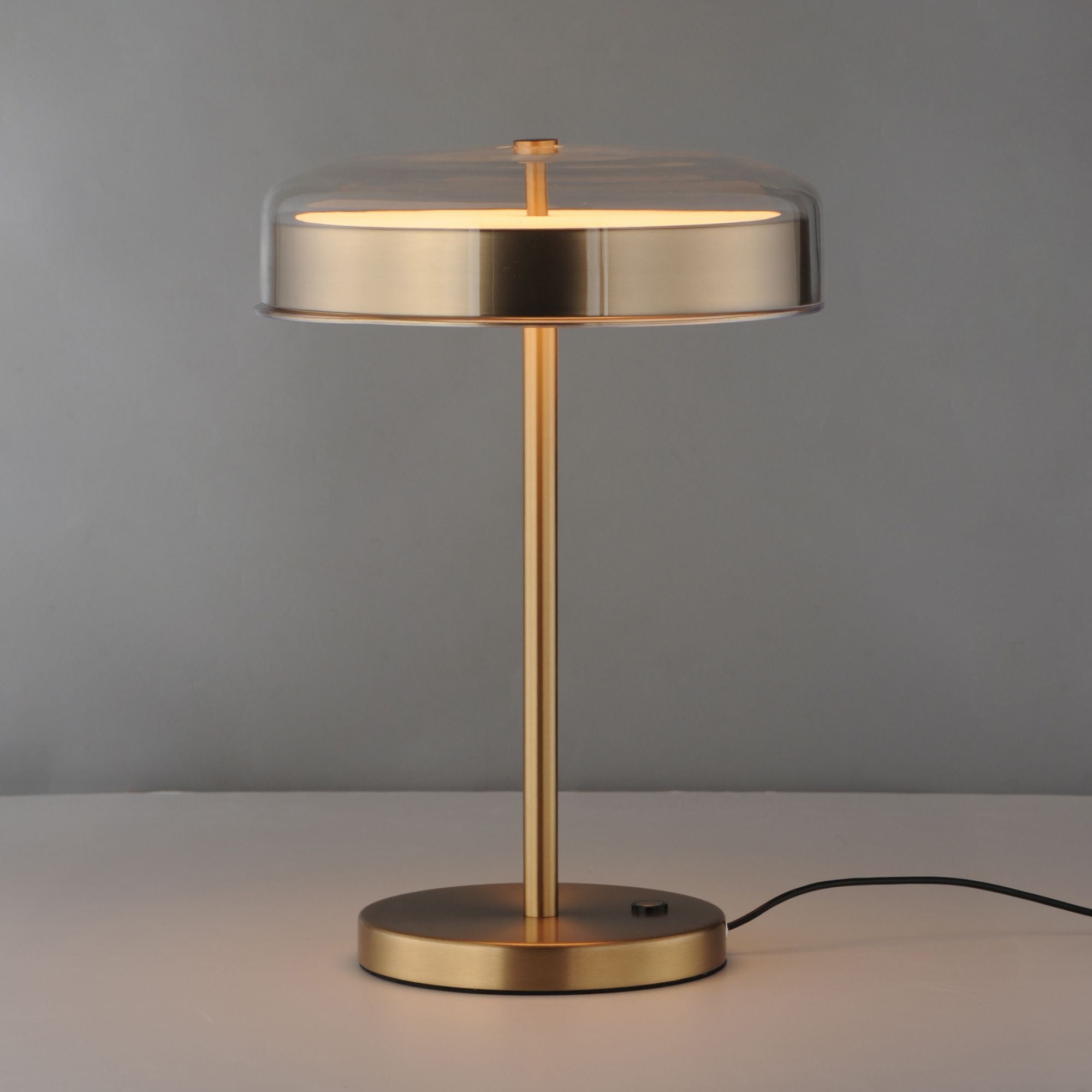 Voto 18" LED Table Lamp, Natural Aged Brass Finish