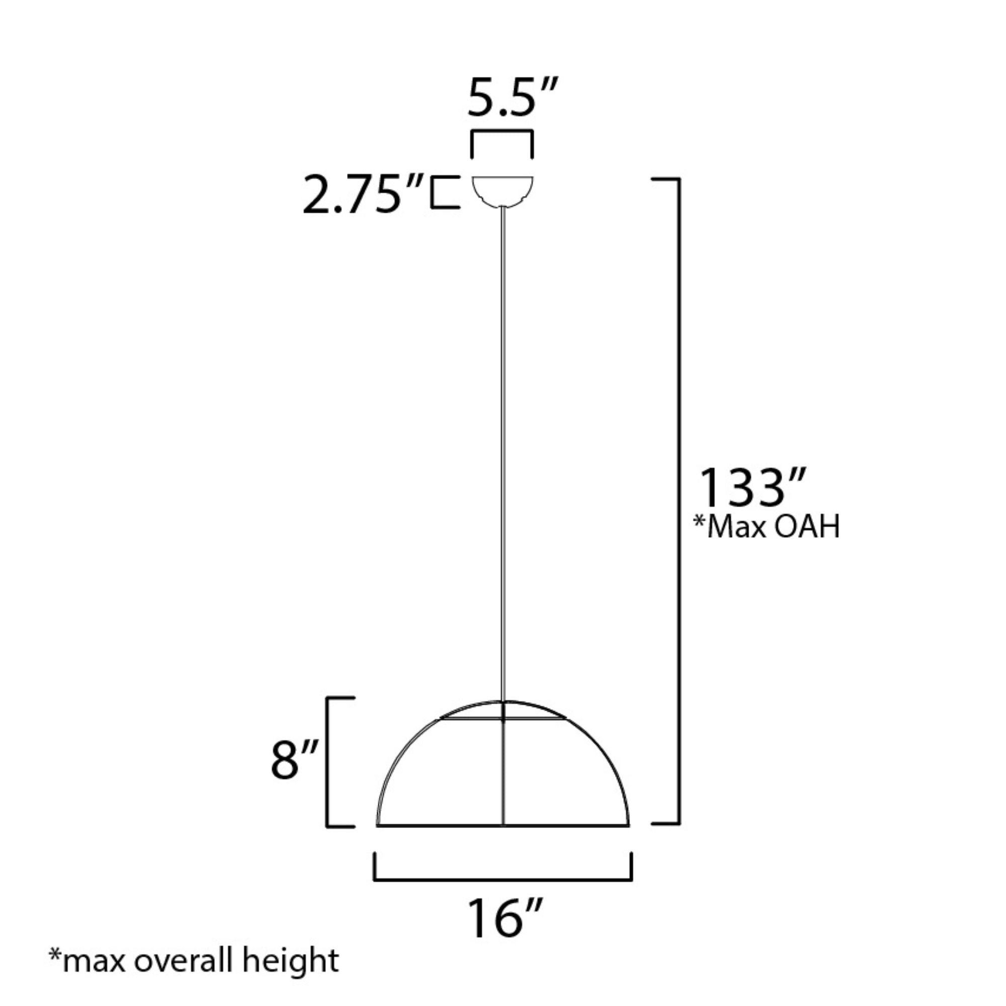 ET2 Lighting - Wimbledon 16" LED Pendant, Dark Gray Finish | Bees Lighting