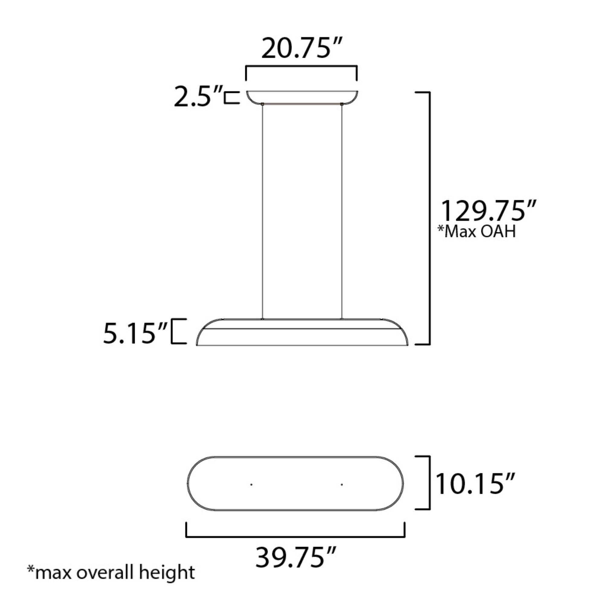 ET2 Lighting - Wimbledon 40" LED Linear Pendant, Light Cream Finish | Bees Lighting