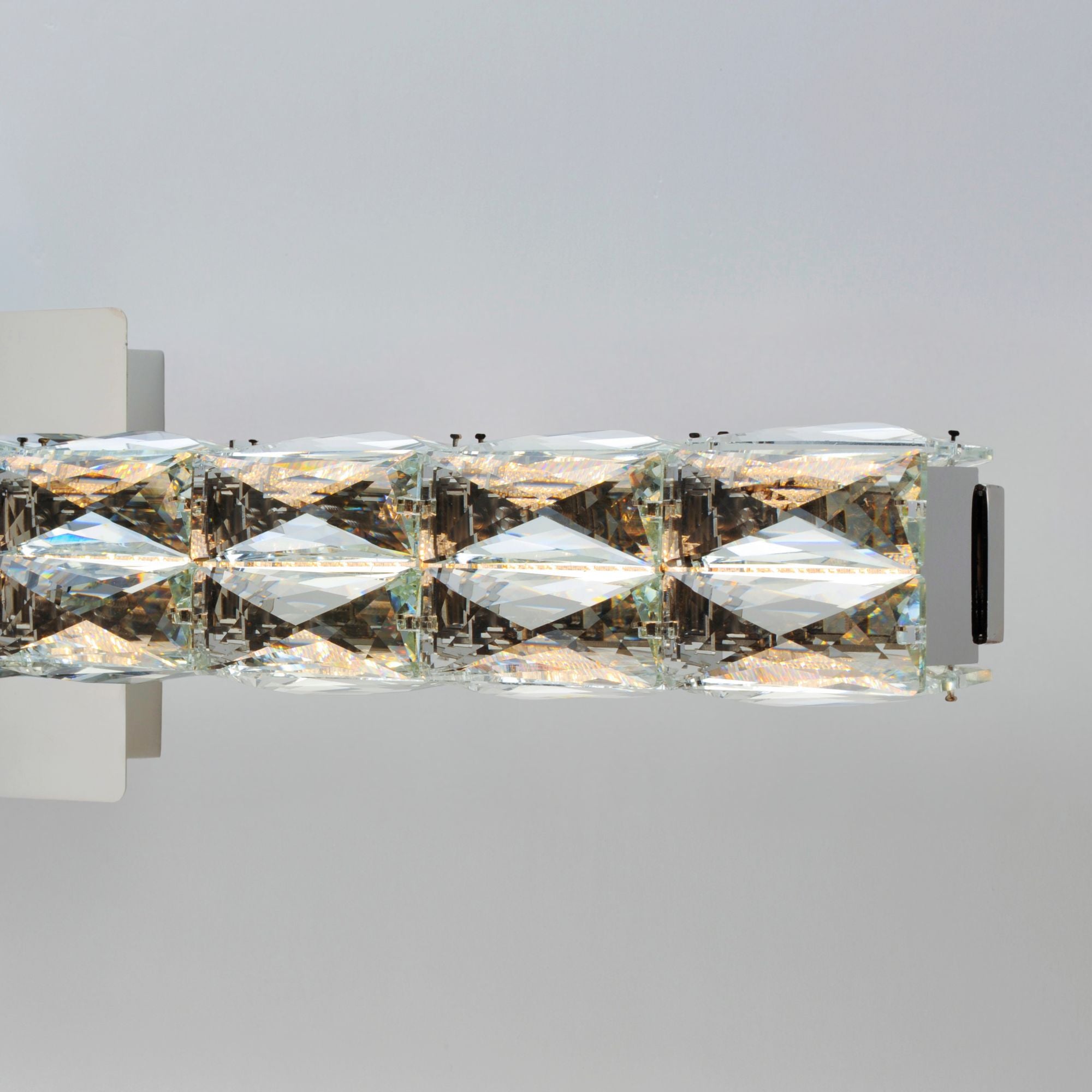 Zephyr 30" LED Bath Vanity, Polished Chrome Finish with Rectangular Beveled Crystals