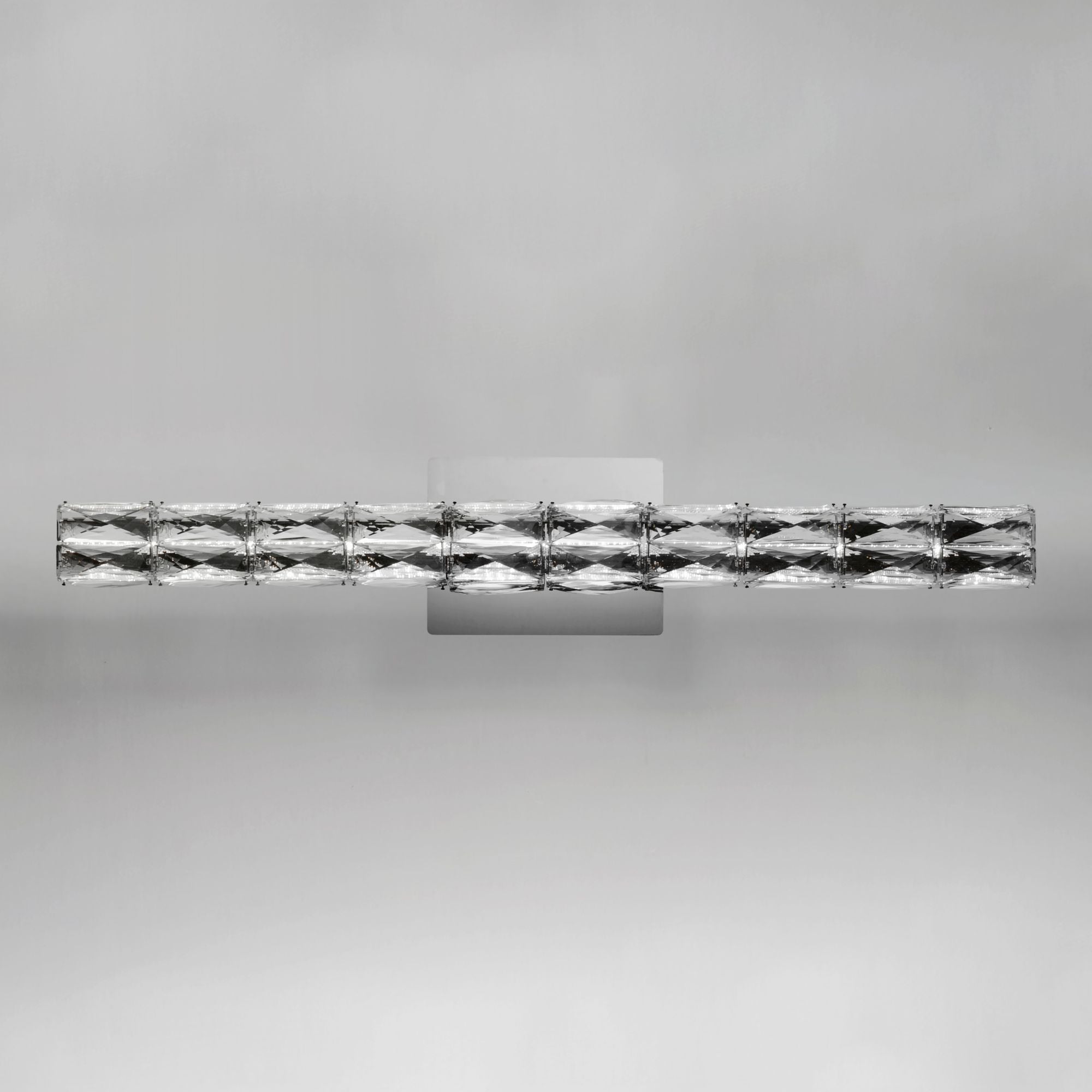 Zephyr 30" LED Bath Vanity, Polished Chrome Finish with Rectangular Beveled Crystals