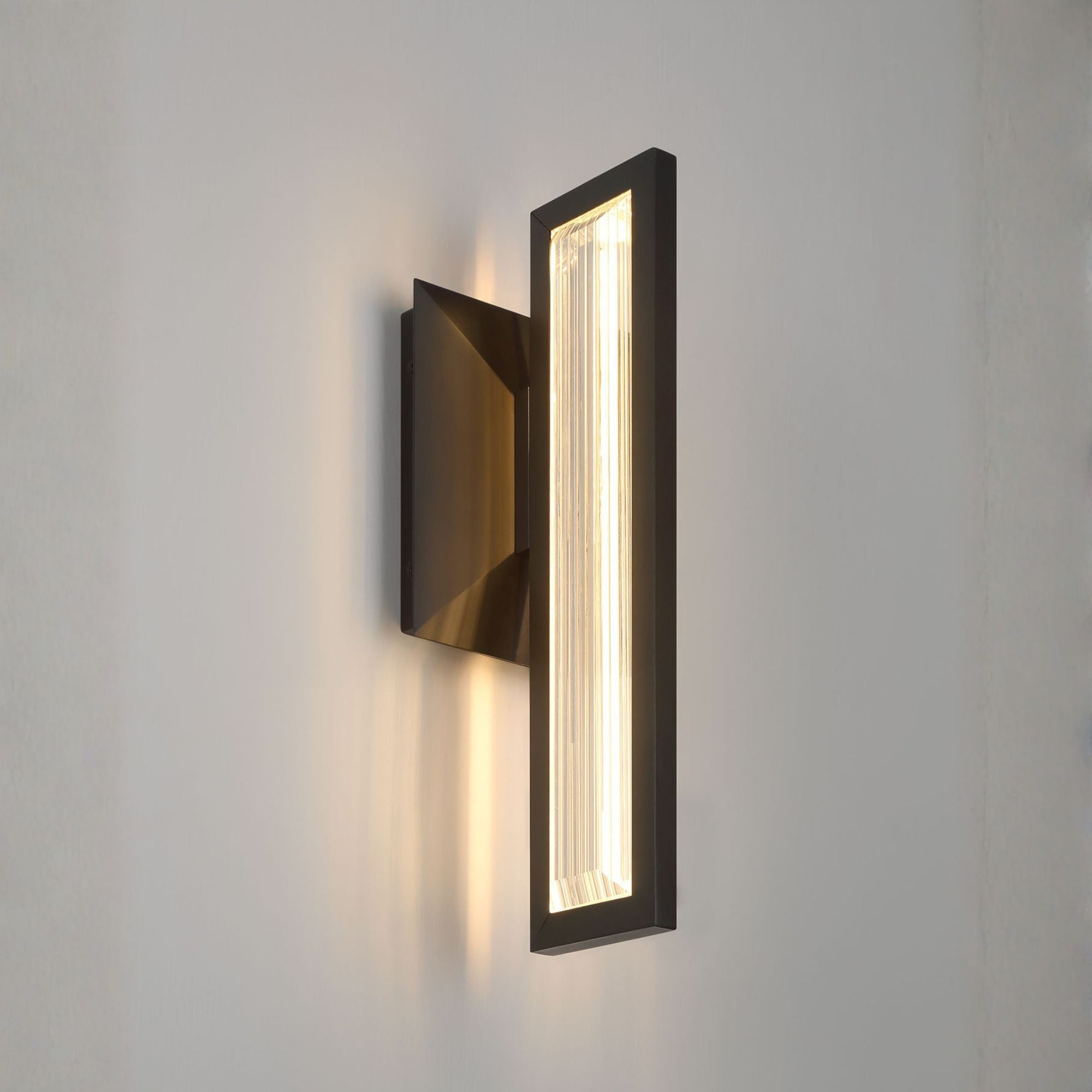 Eurofase Aelin Outdoor Sconce, 14 in. Height, Matte Black with Contemporary Crystal Accents