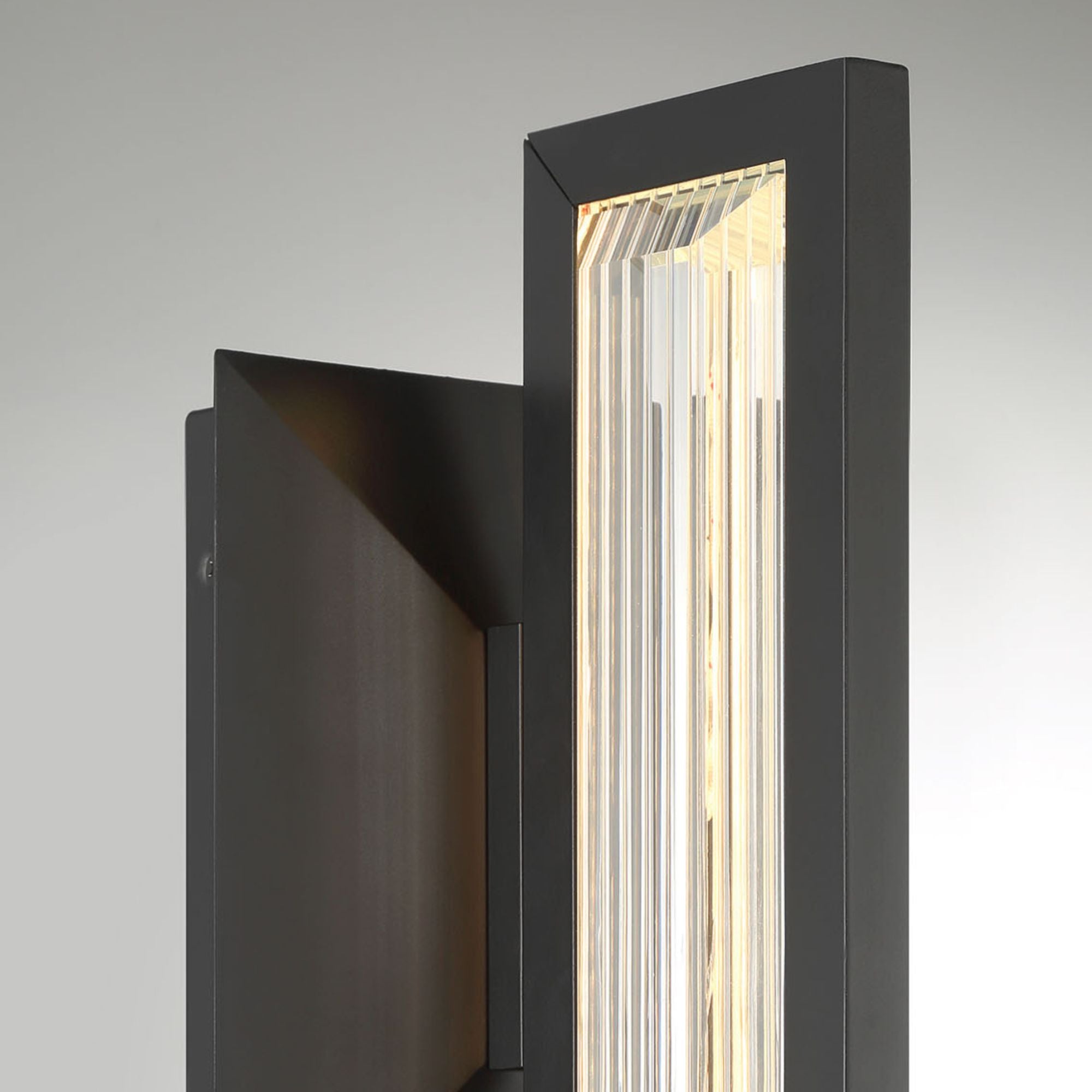 Eurofase Aelin Outdoor Sconce, 14 in. Height, Matte Black with Contemporary Crystal Accents