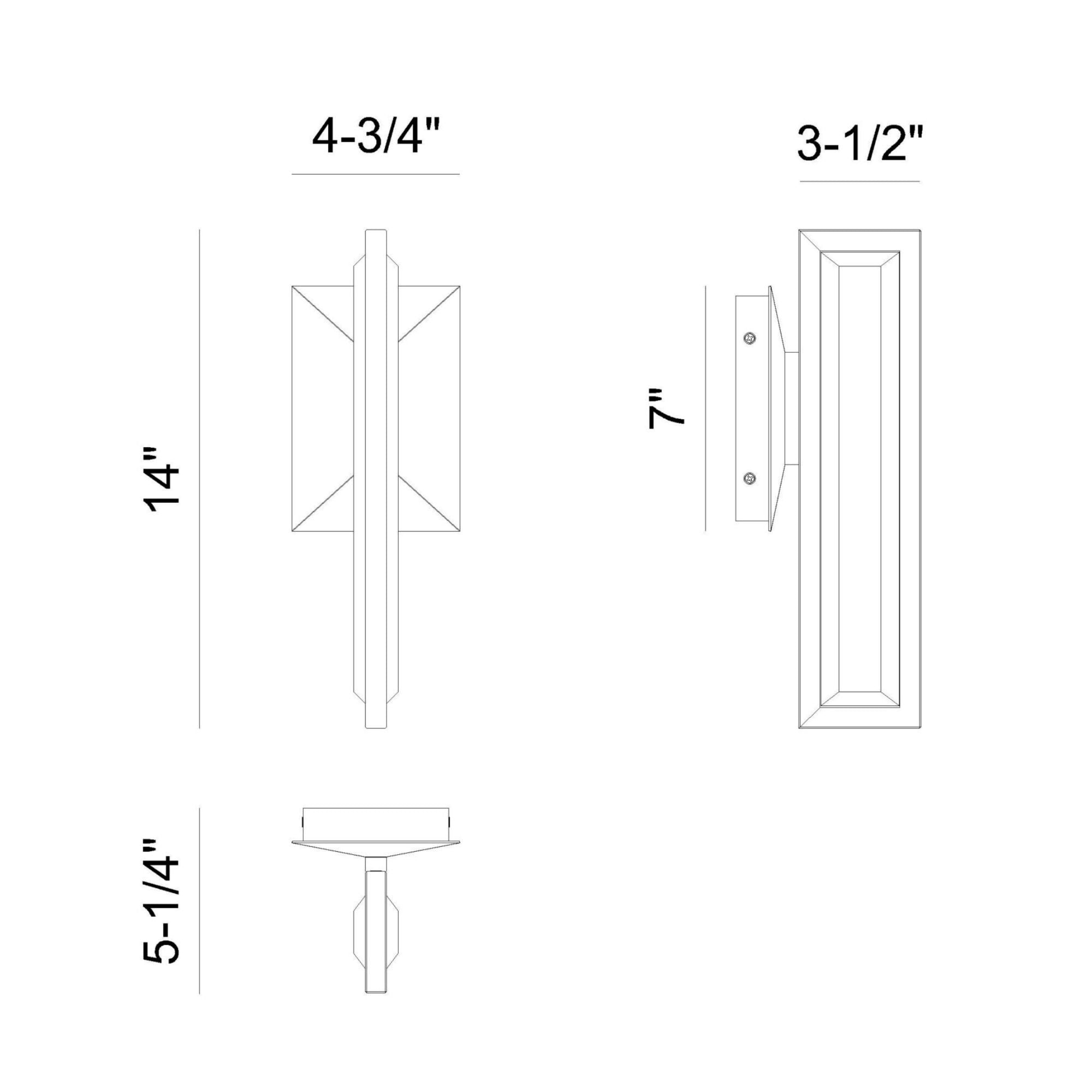 Eurofase Aelin Outdoor Sconce, 14 in. Height, Matte Black with Contemporary Crystal Accents