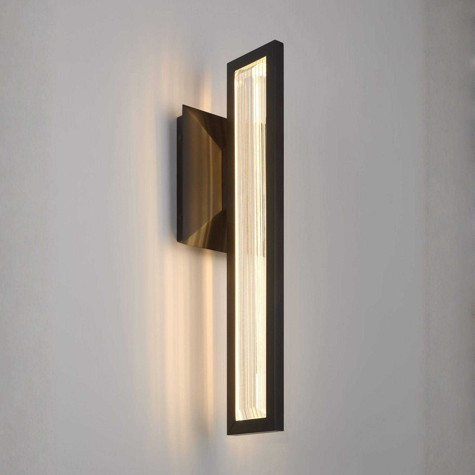Eurofase Aelin Outdoor Sconce, 18 in. Height, Matte Black with Contemporary Crystal Accents