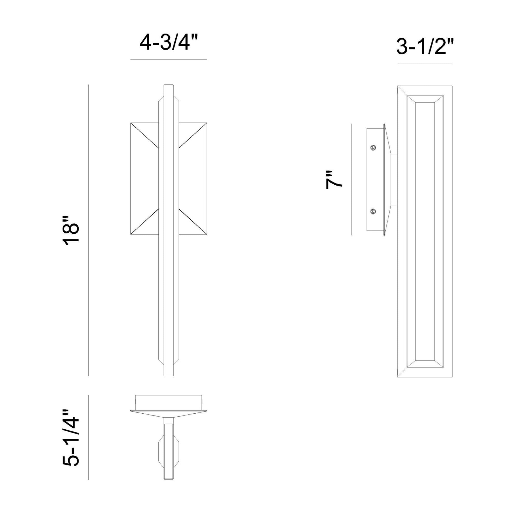 Eurofase Aelin Outdoor Sconce, 18 in. Height, Matte Black with Contemporary Crystal Accents