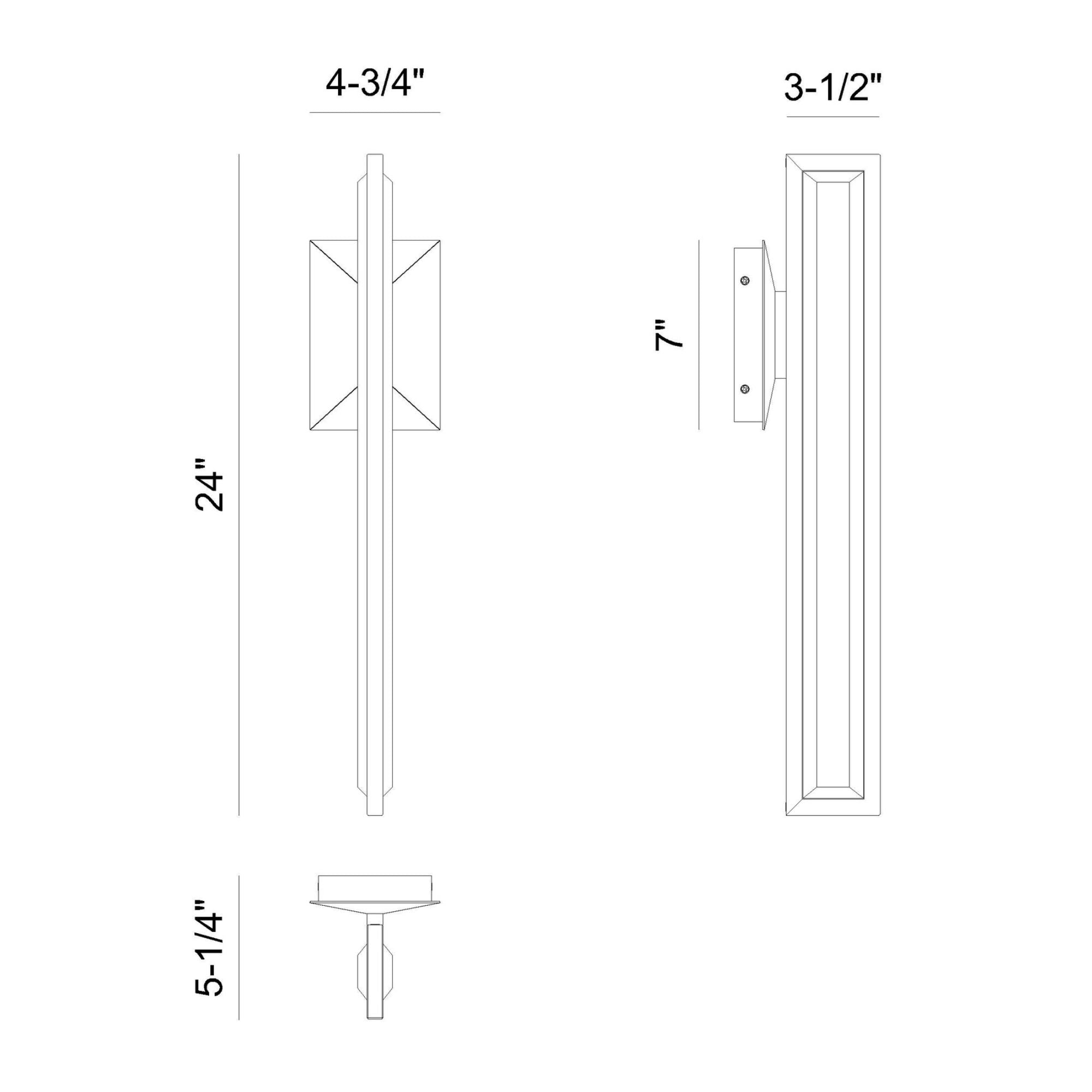 Eurofase Aelin Outdoor Sconce, 24 in. Height, Matte Black with Contemporary Crystal Accents