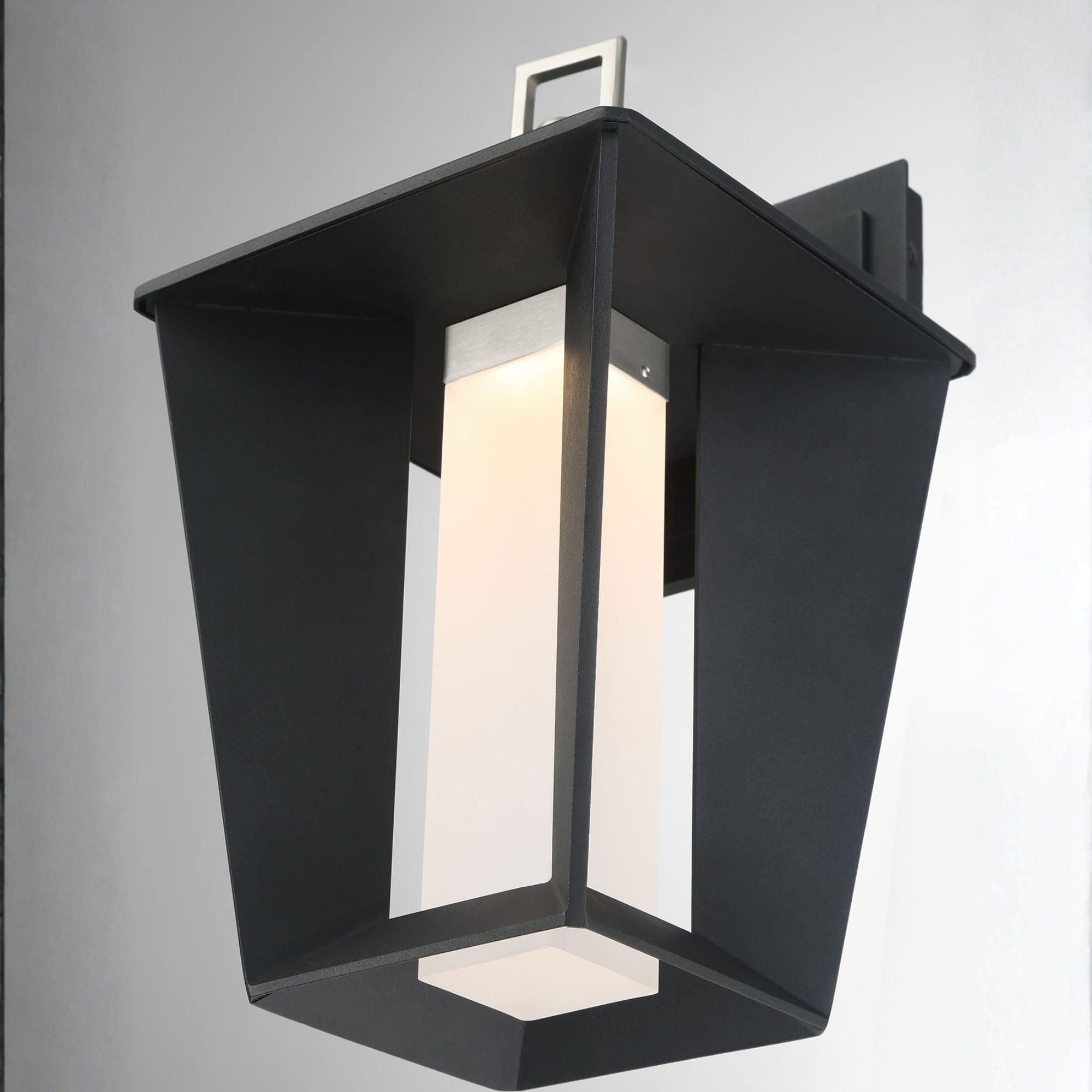 Eurofase Andson Outdoor Sconce, 12.75in. Height, Satin Nickel-Sand Black Mix