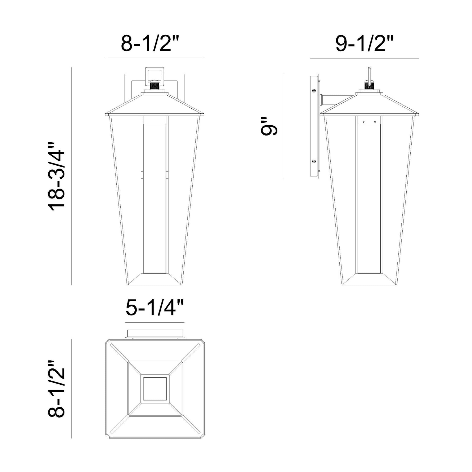Eurofase Andson Outdoor Sconce, 18.75 in. Height, Brass-Sand Black Mix