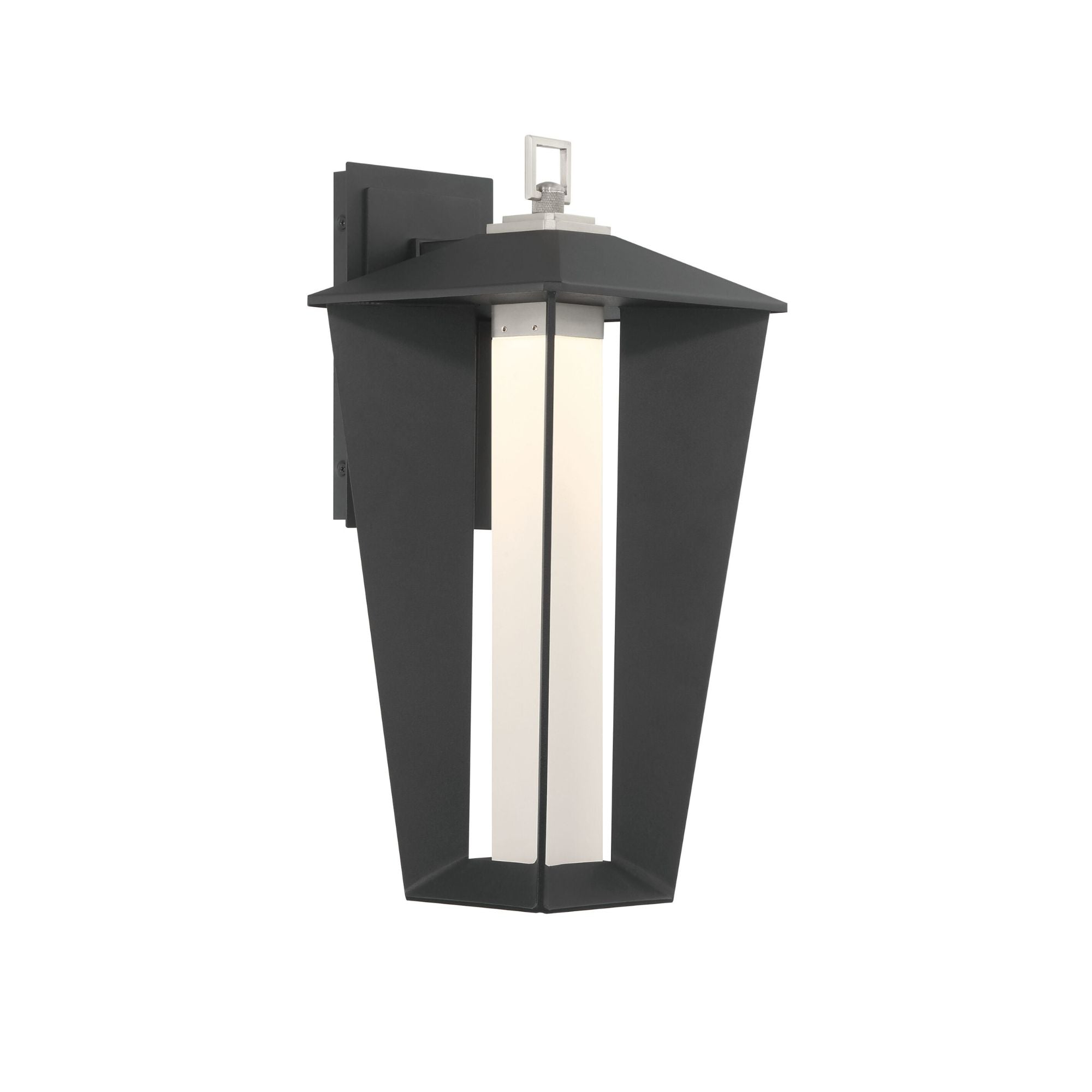 Eurofase Andson Outdoor Sconce, 18.75 in. Height, Satin Nickel-Sand Black Mix