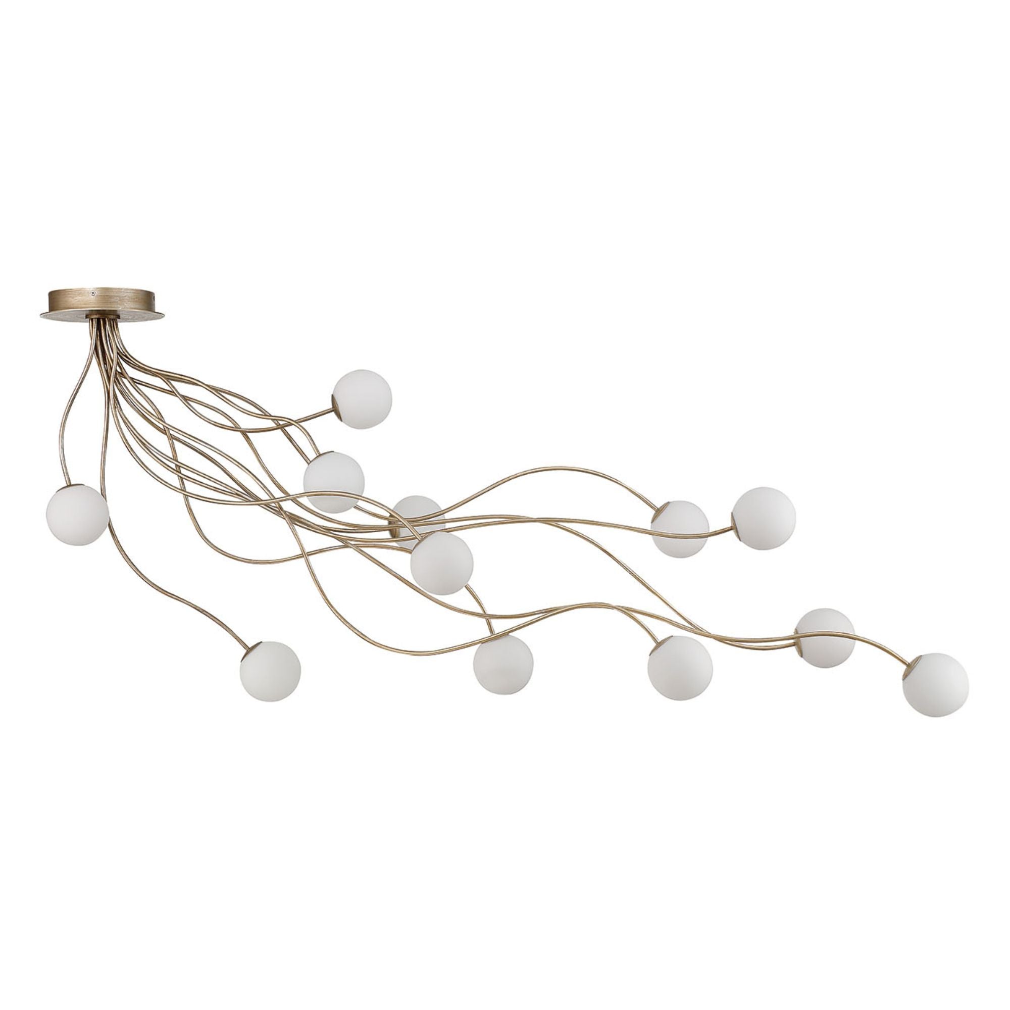 Eurofase Athena 20 in. 12-Light Semi-Flush Mount, Antique Gold