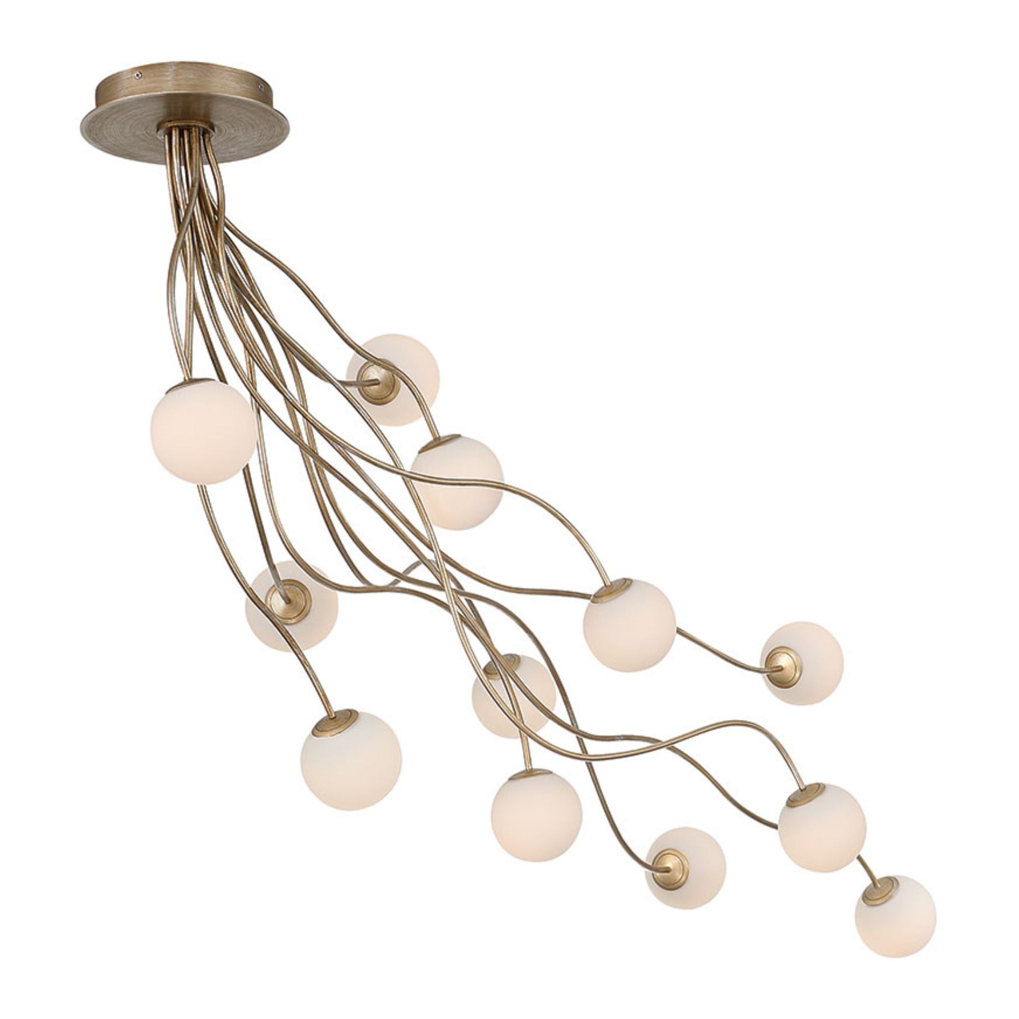 Eurofase Athena 20 in. 12-Light Semi-Flush Mount, Antique Gold