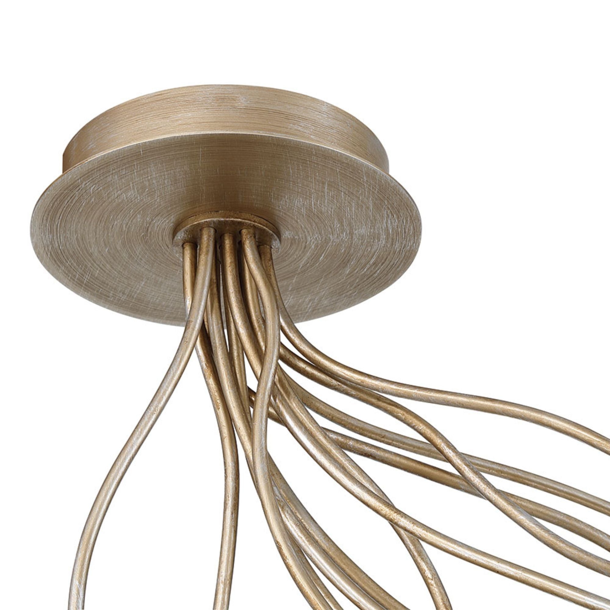 Eurofase Athena 20 in. 12-Light Semi-Flush Mount, Antique Gold