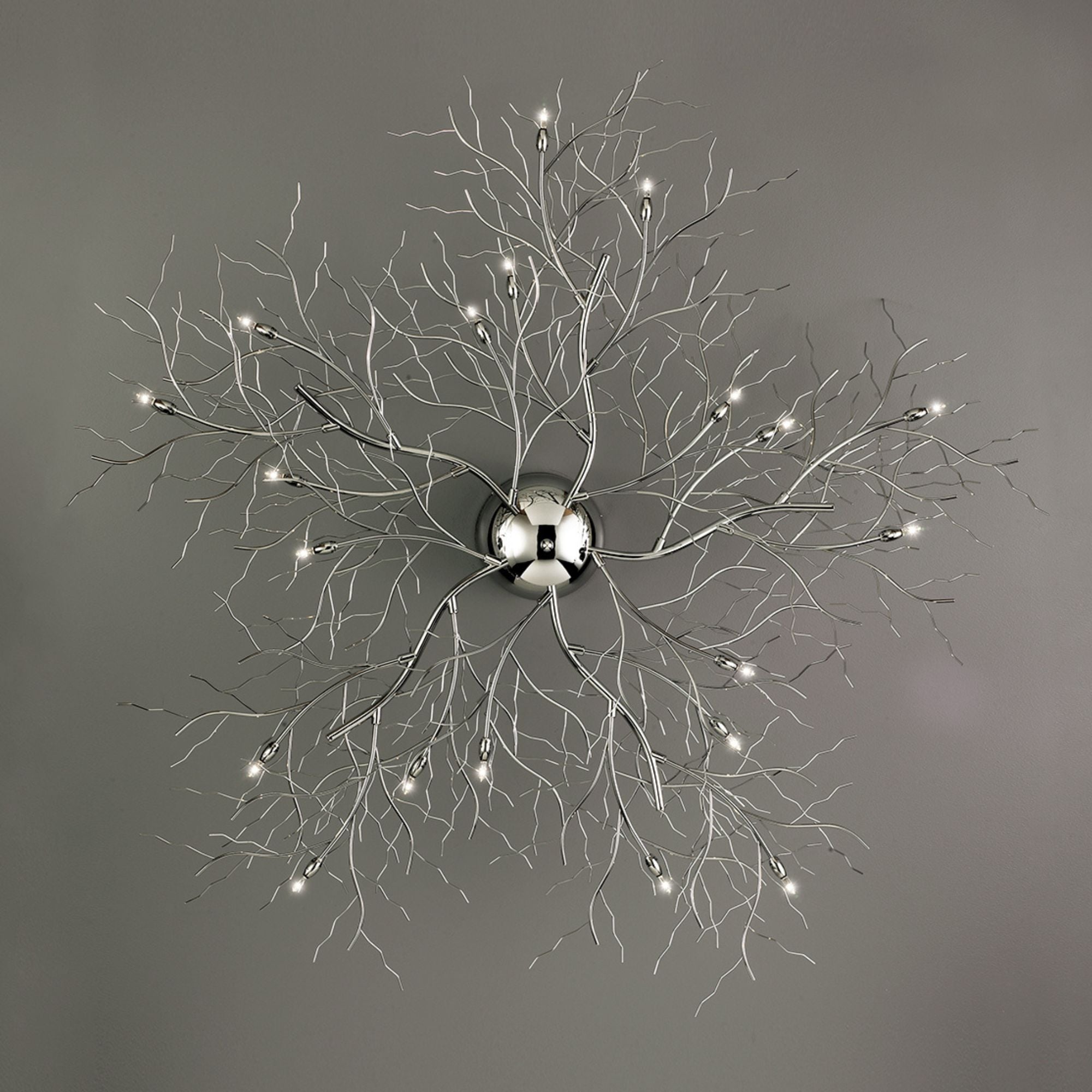 Autumn 20-Light 45" Semi-Flush Mount, Chrome Finish