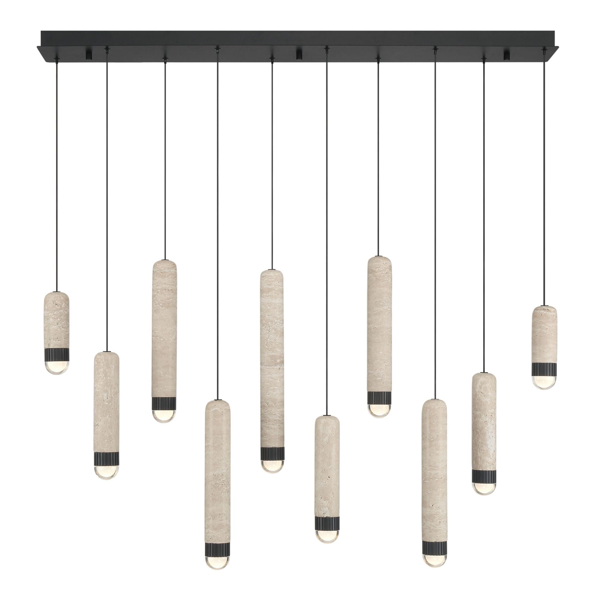 Eurofase Cambre 50 in. 10-Light Chandelier, Matte Black