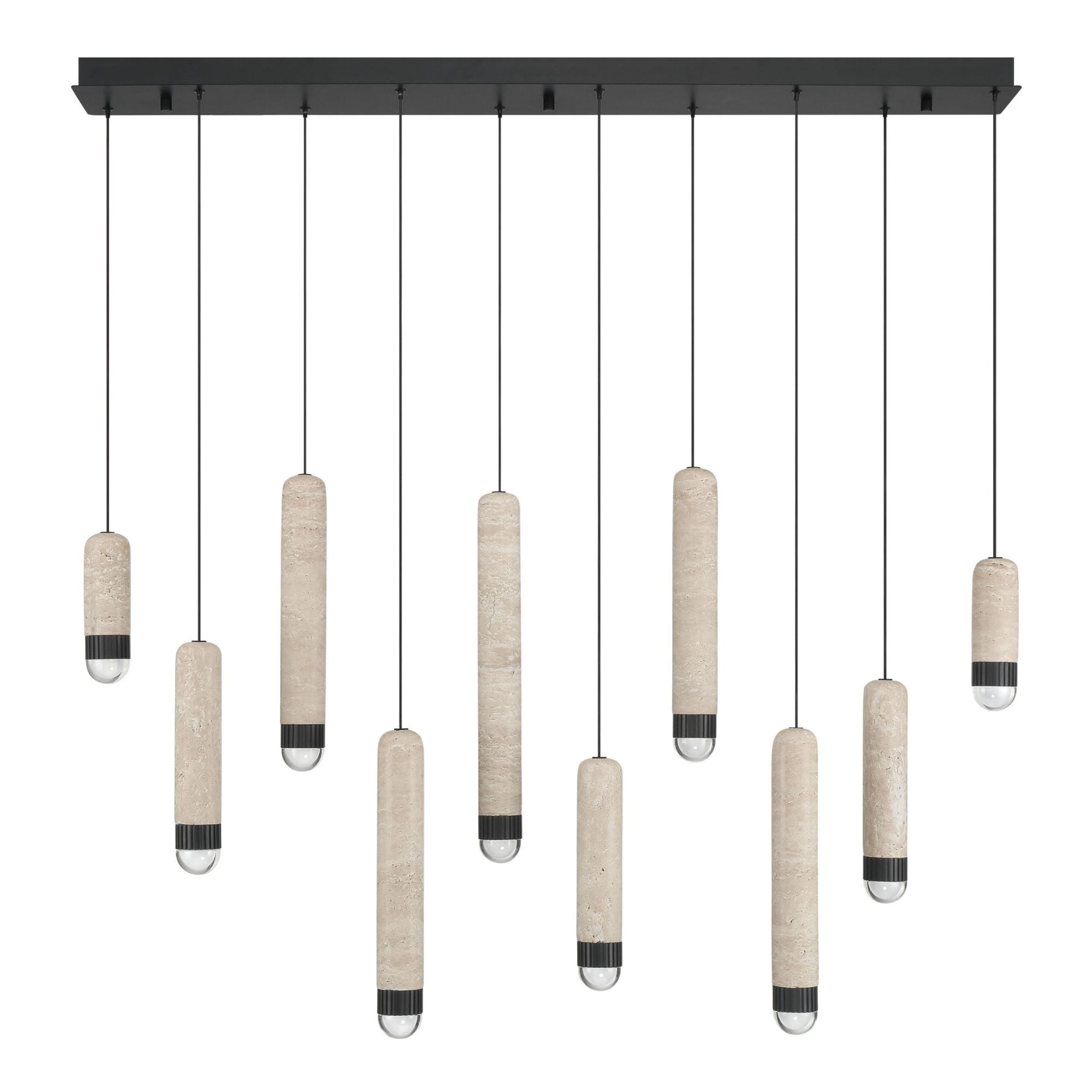 Eurofase Cambre 50 in. 10-Light Chandelier, Matte Black