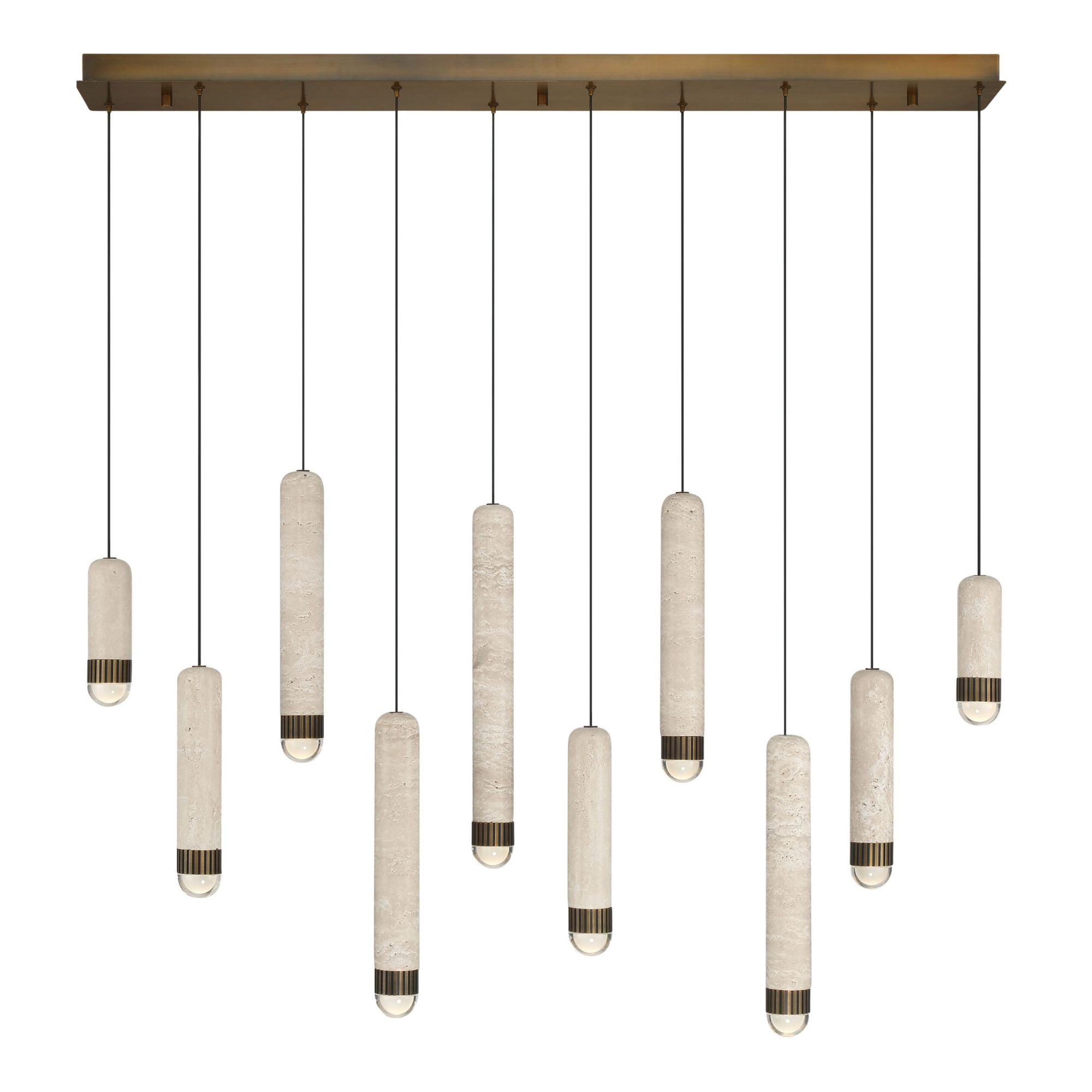 Eurofase Cambre 50 in. 10-Light Chandelier, Antique Brass