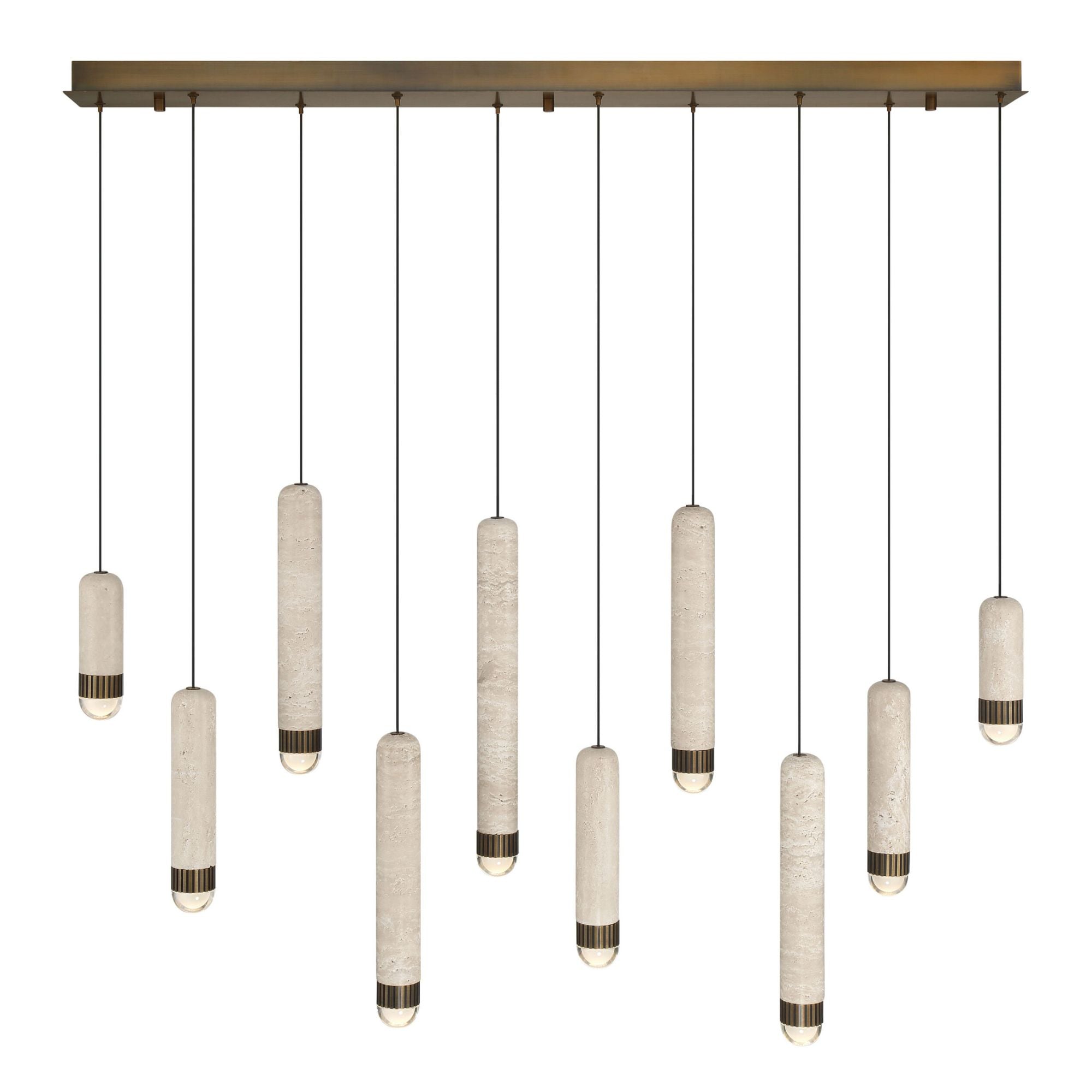 Eurofase Cambre 50 in. 10-Light Chandelier, Antique Brass