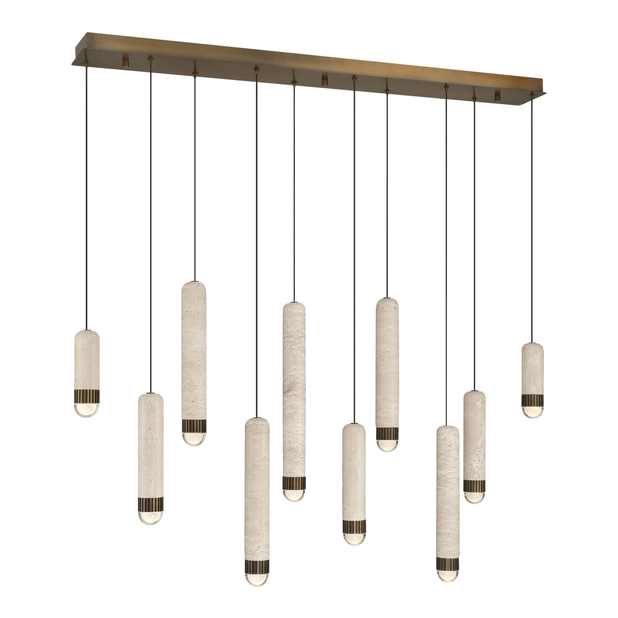 Eurofase Cambre 50 in. 10-Light Chandelier, Antique Brass